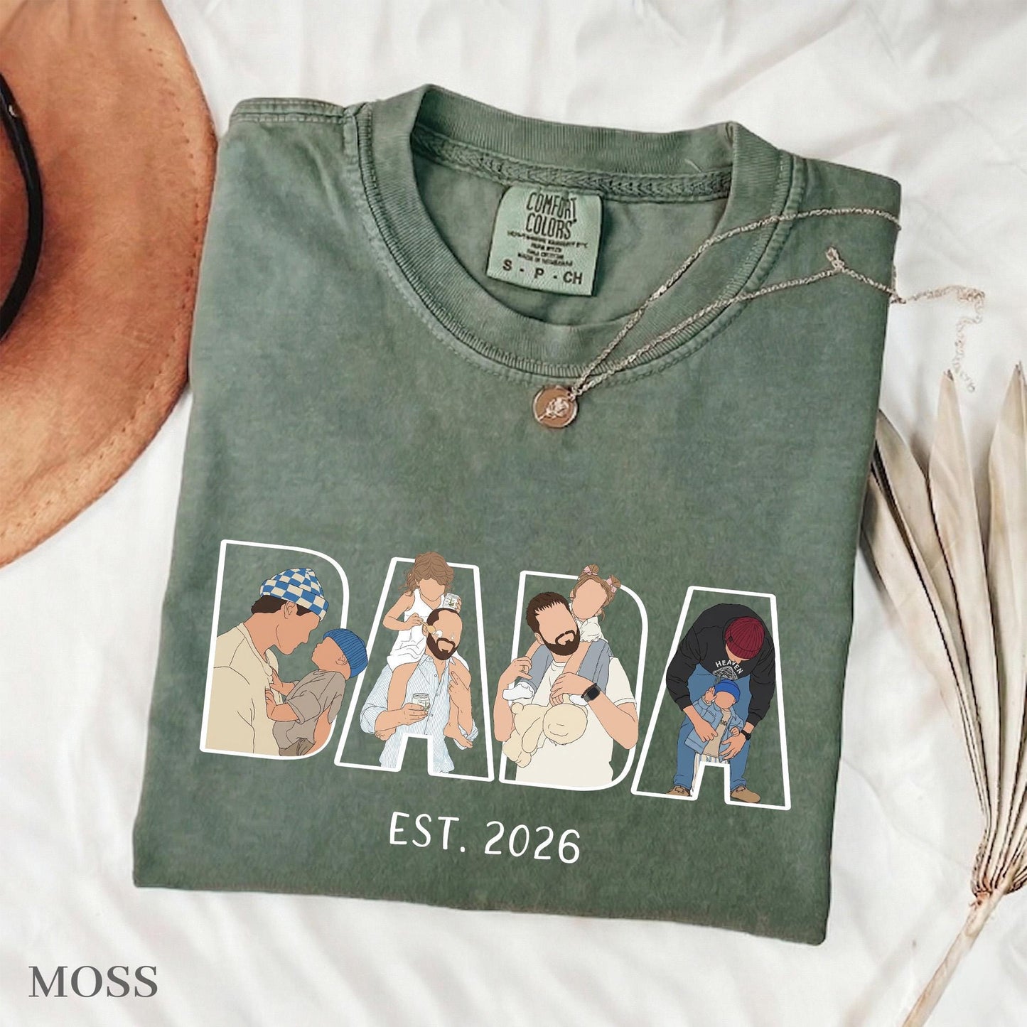 Personalized Dad Portrait Shirt, Personalized Dada Portrait T-Shirt, Father's Day Gift for Husband, New Dad Gift
