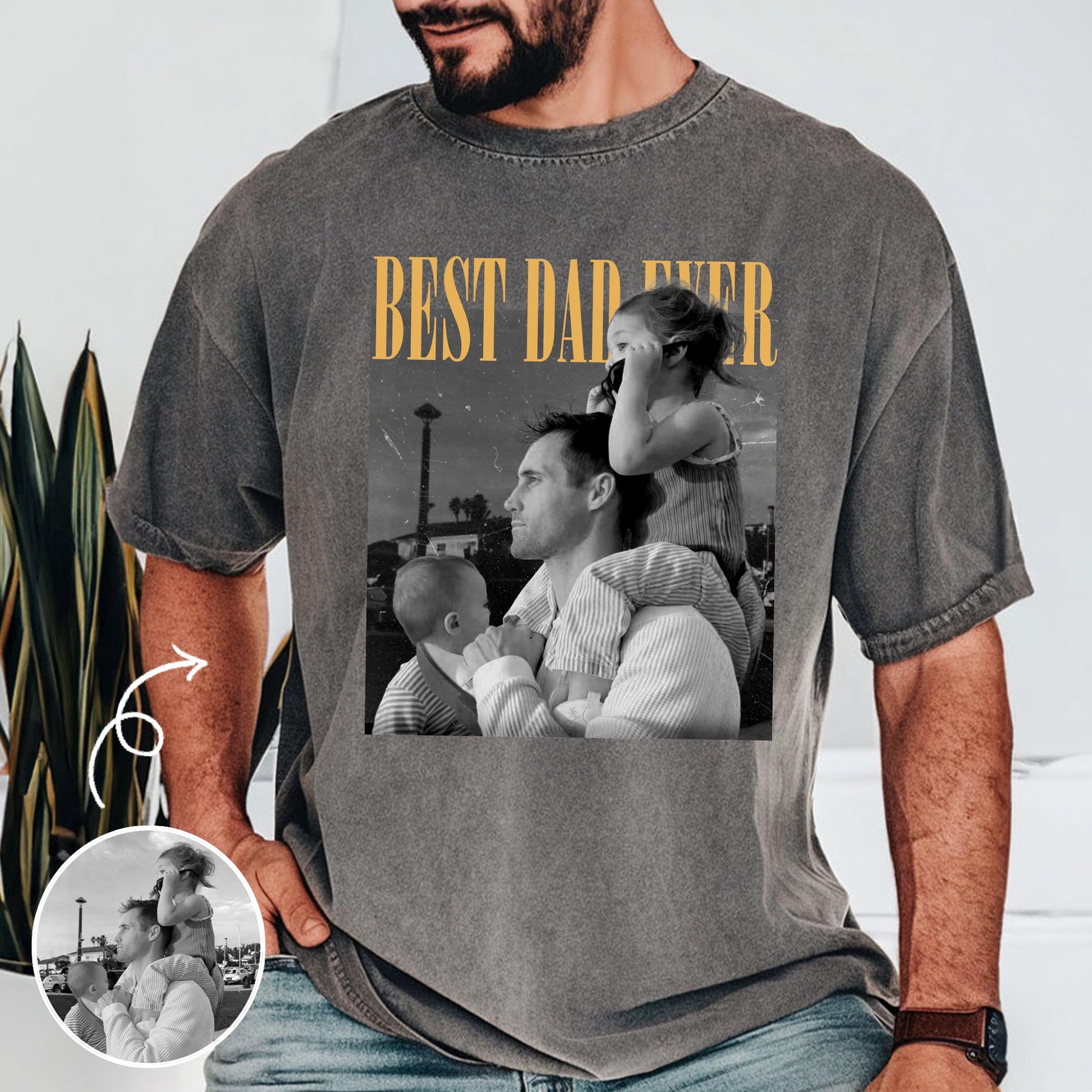 Personalized Dad Photo Shirt, Custom Dad and Son Photo T-Shirt, Father's Day Gift from Kid, Dad Birthday Gift