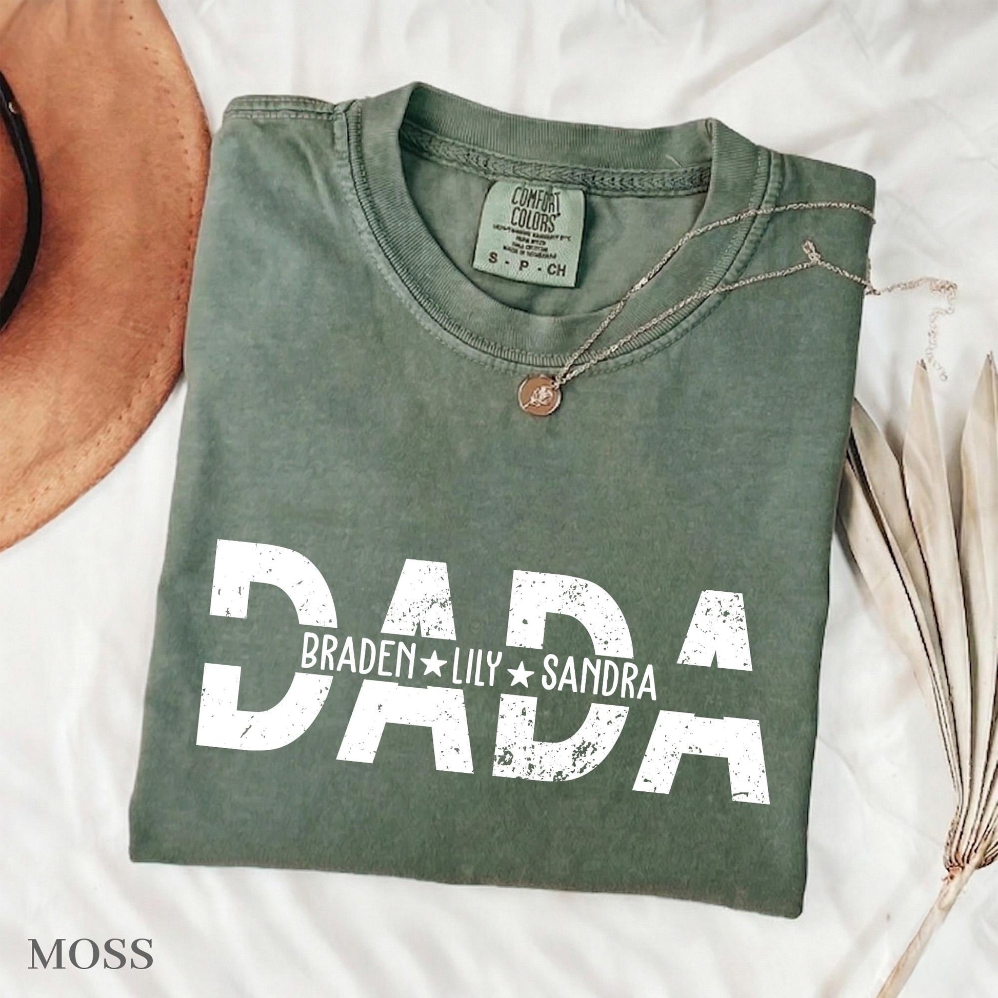 Personalized Dad Shirt With Kids Names, Father's Day Shirt Gift from Daughter and Son