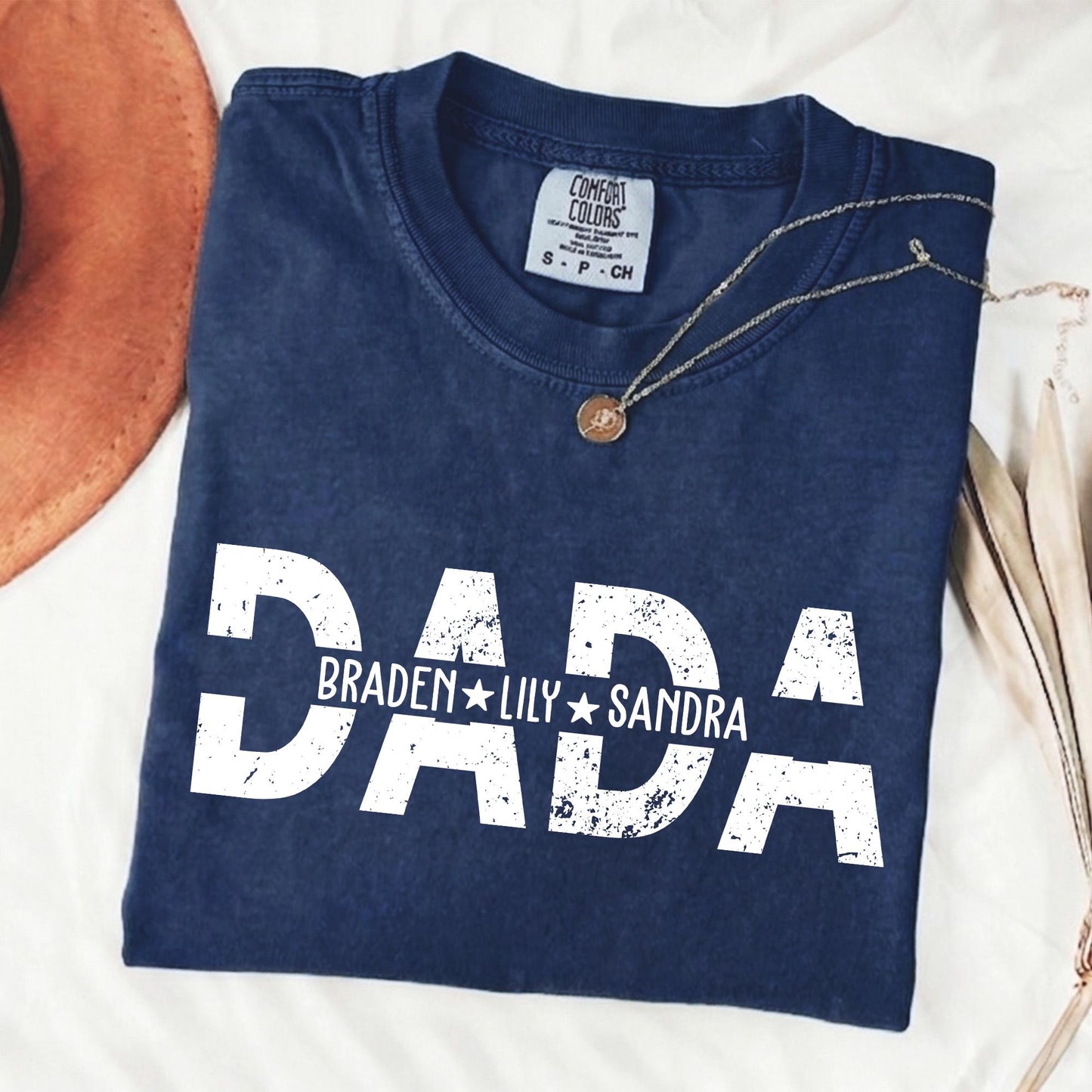 Personalized Dad Shirt With Kids Names, Father's Day Shirt Gift from Daughter and Son