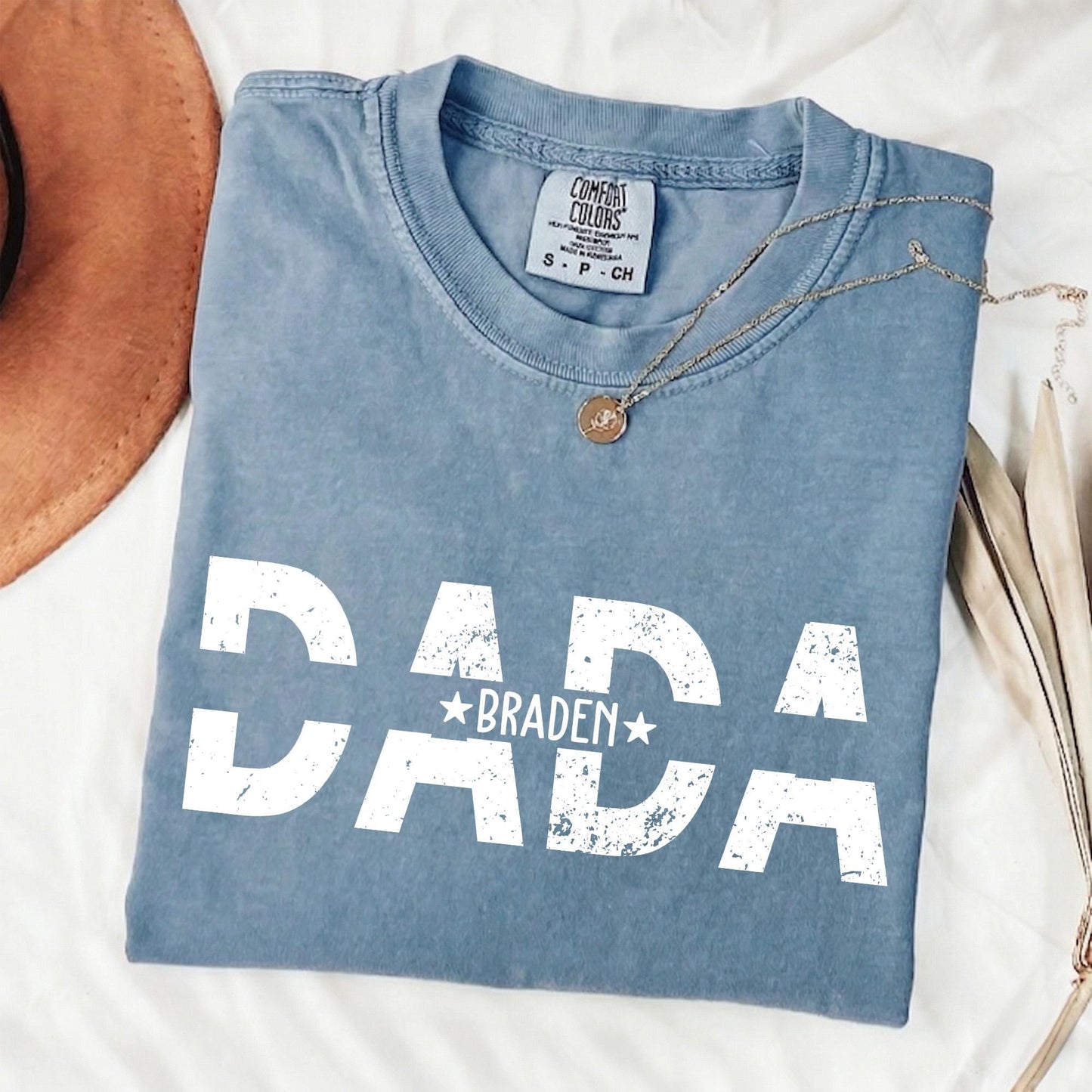 Personalized Dad Shirt With Kids Names, Father's Day Shirt Gift from Daughter and Son