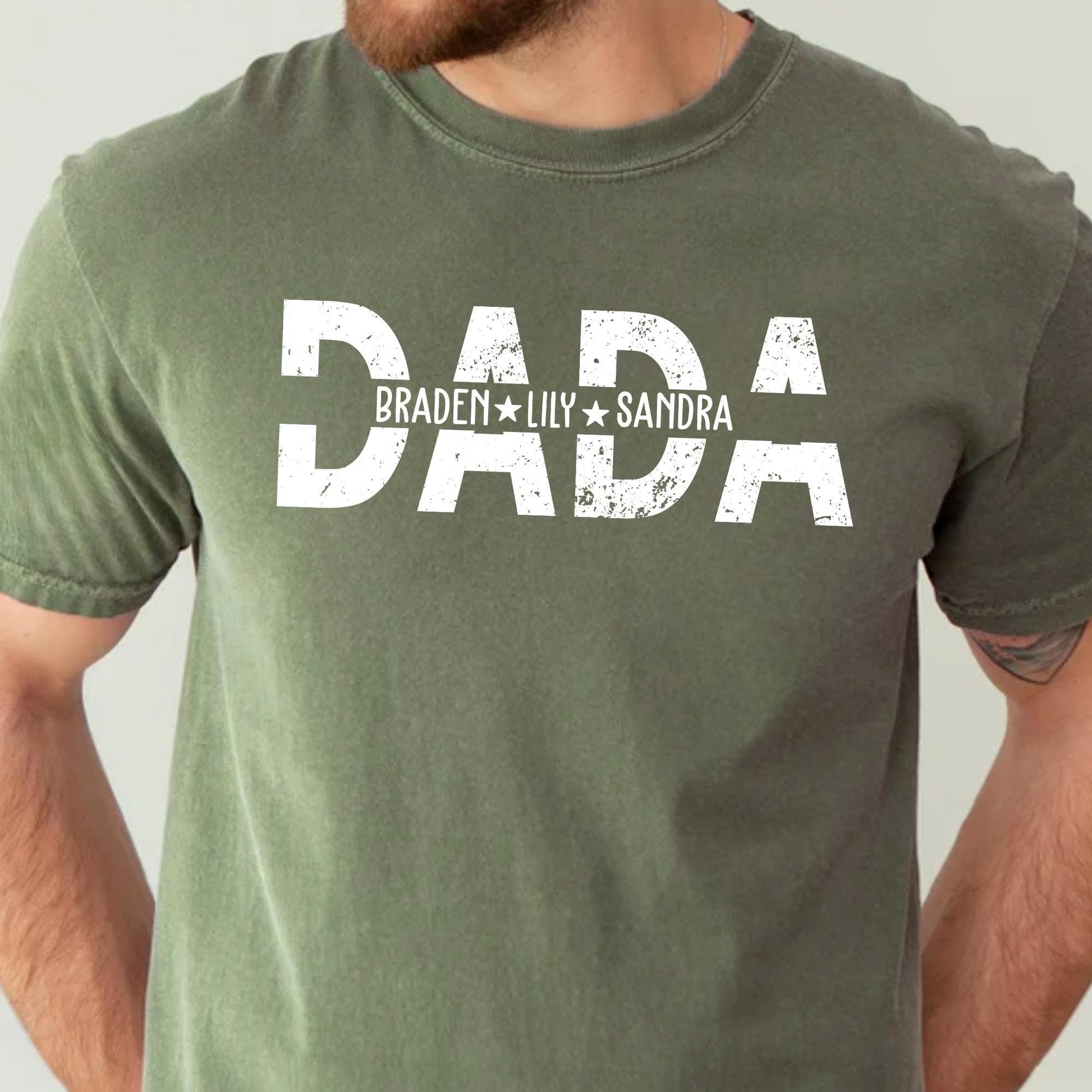 Personalized Dad Shirt With Kids Names, Father's Day Shirt Gift from Daughter and Son