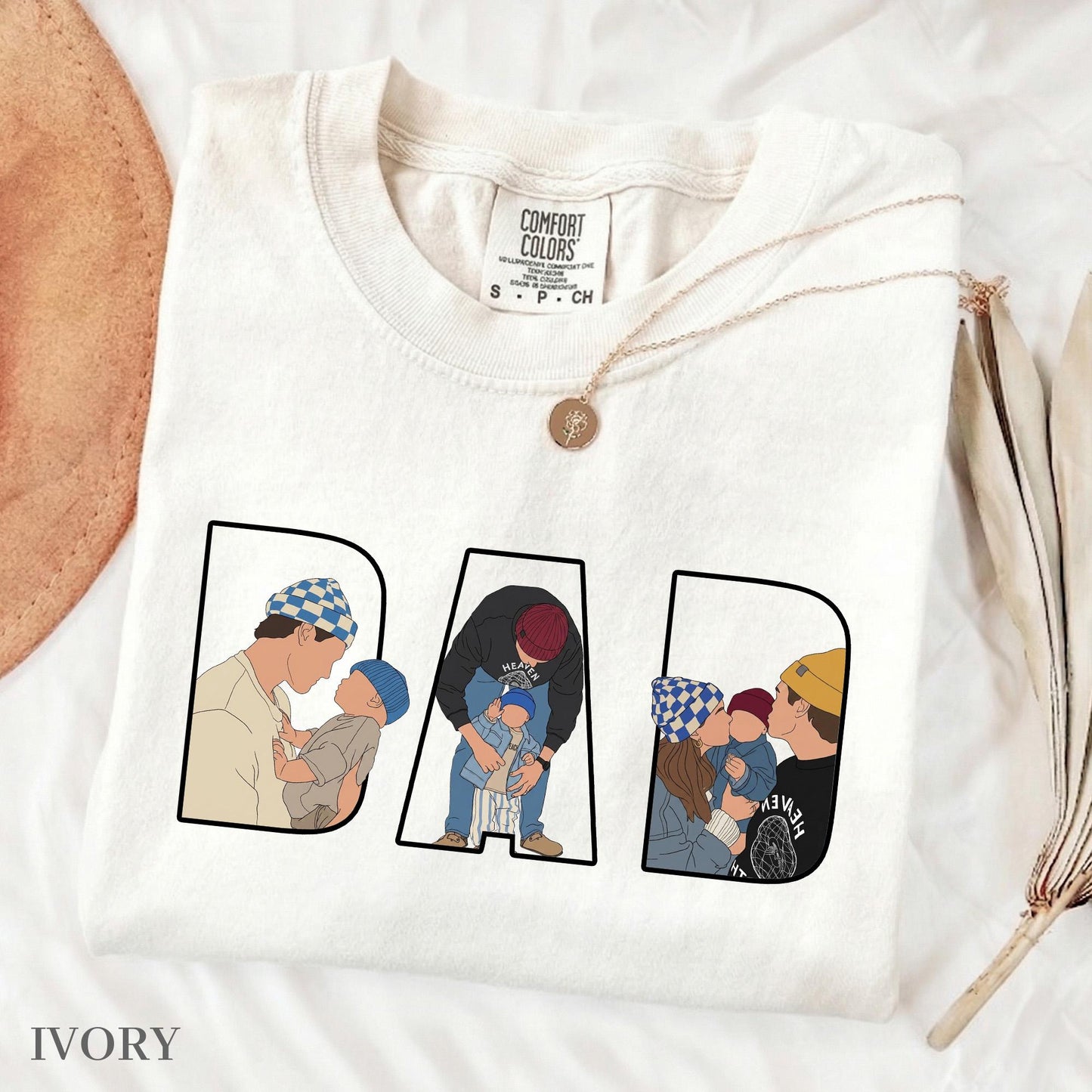 Personalized Dad Portrait Shirt, Dad Shirt With Photo, Father's Day Gift for New Dad, Dads Est Shirt