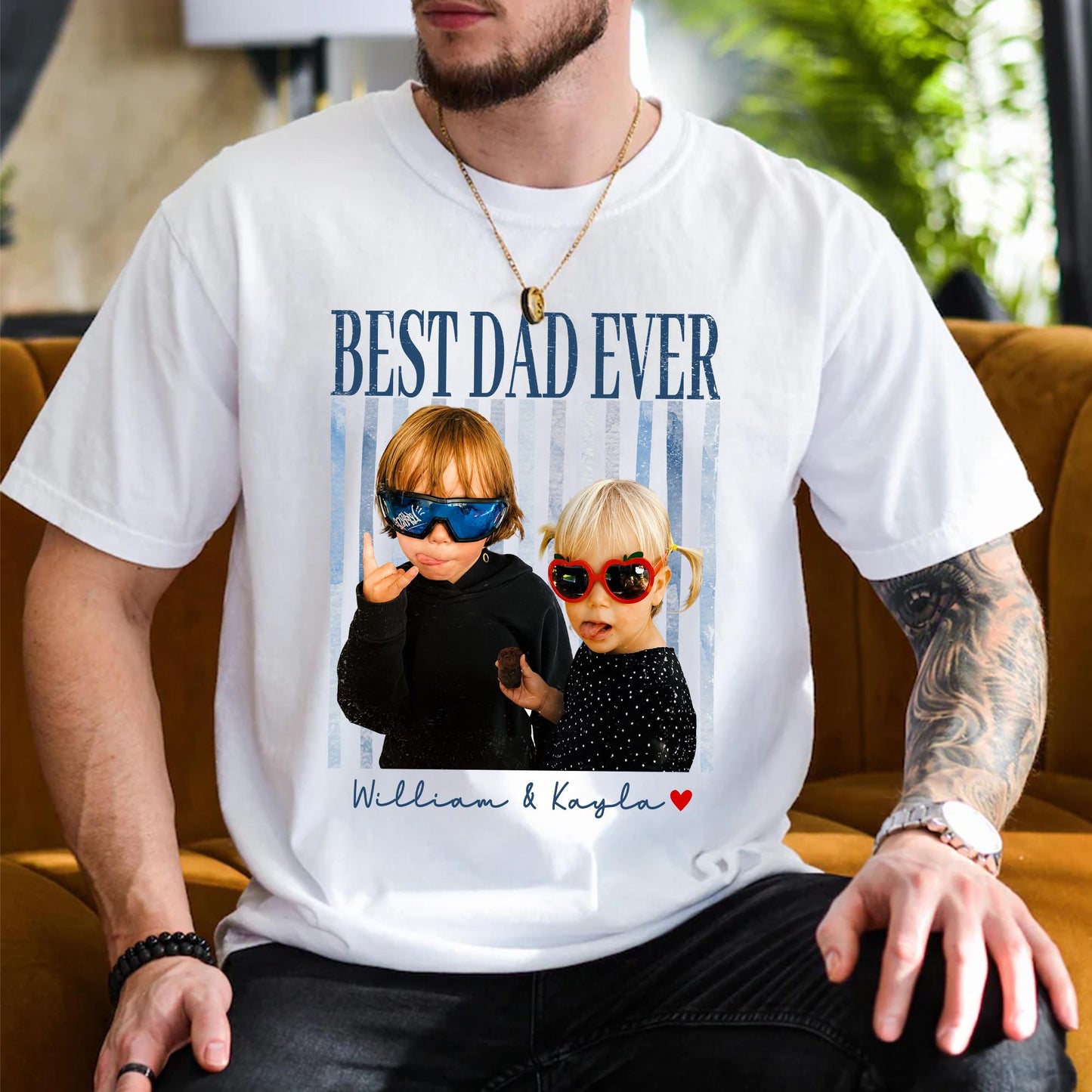 Custom Papa Photo Shirt, Fathers Day Shirt with Kids, Funny Dad Shirt, Best Dad Ever Shirt, New Dad Gift