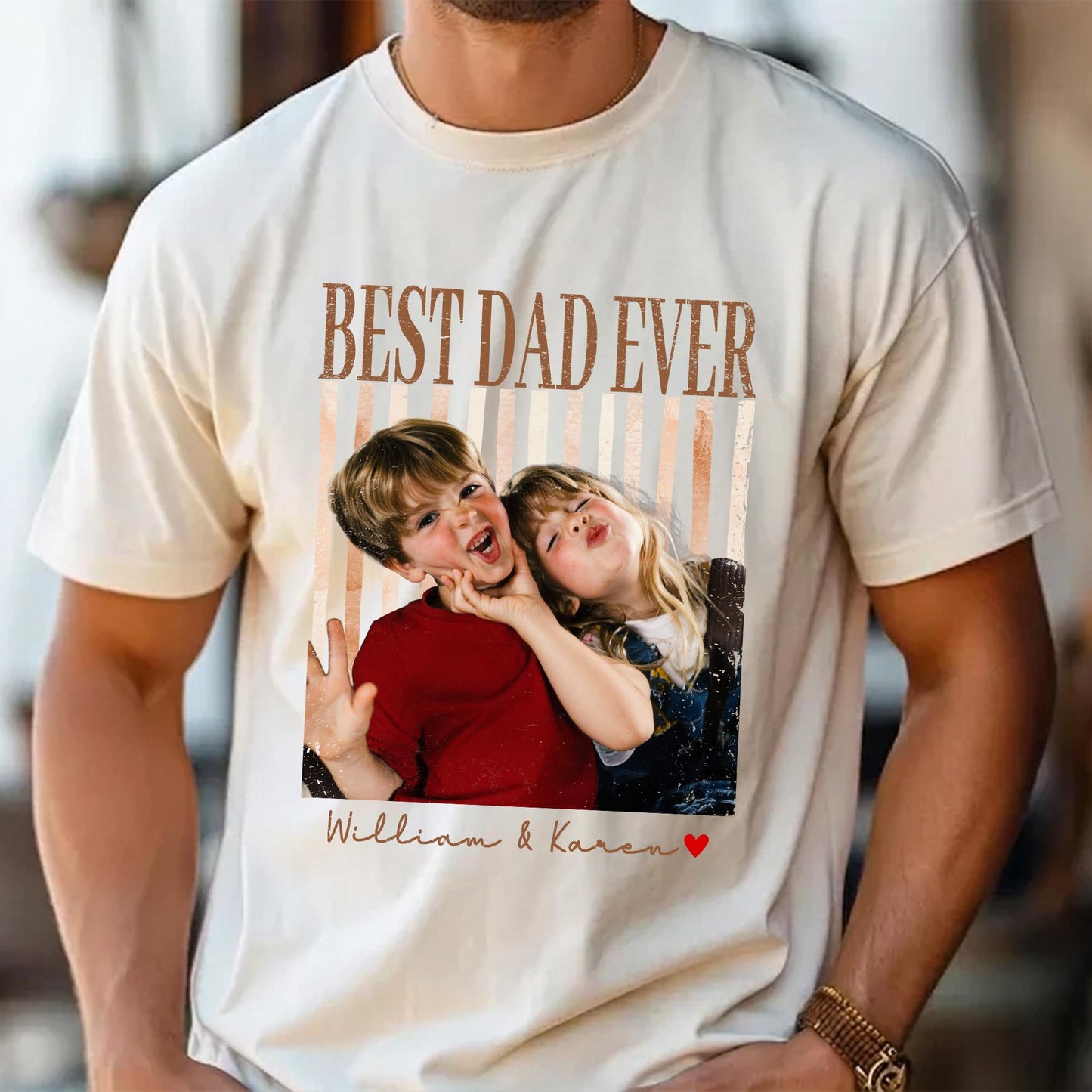 Custom Papa Photo Shirt, Fathers Day Shirt with Kids, Funny Dad Shirt, Best Dad Ever Shirt, New Dad Gift