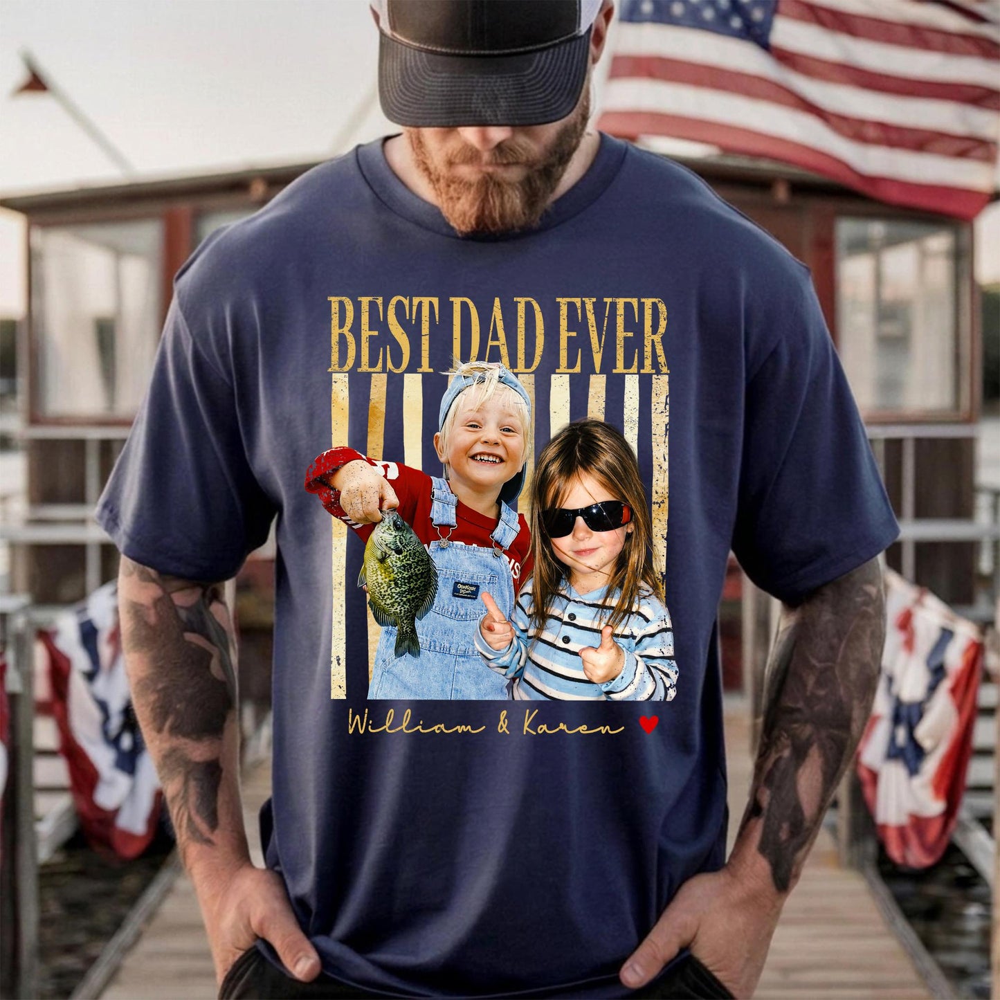 Custom Dad Photo Shirt, Fathers Day Shirts Gifts for Dad, Best Dad Ever Shirt, New Dad Gift