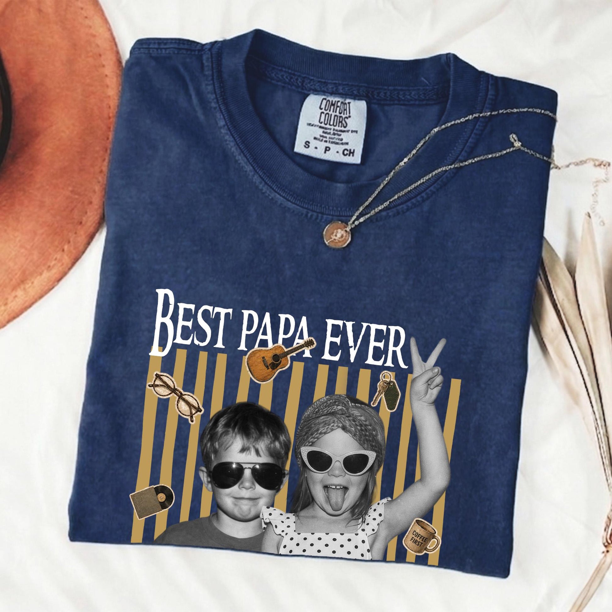 Custom Dad Shirt with Kids Photo, Fathers Day Shirts Gifts for Dad, Grandparent Gift