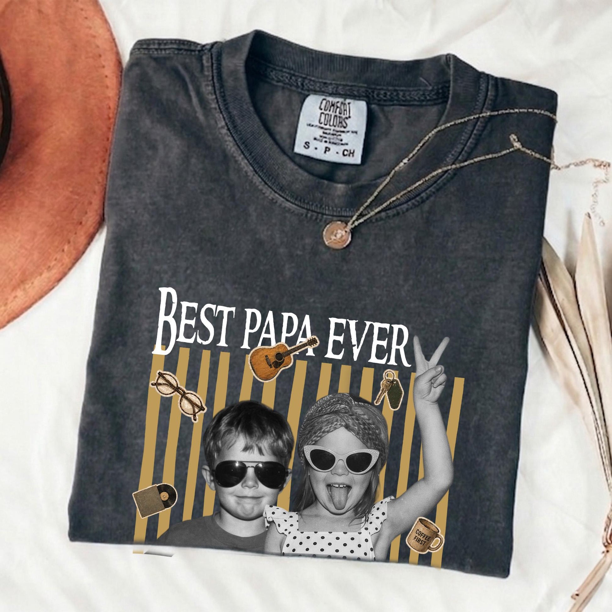 Custom Dad Shirt with Kids Photo, Fathers Day Shirts Gifts for Dad, Grandparent Gift