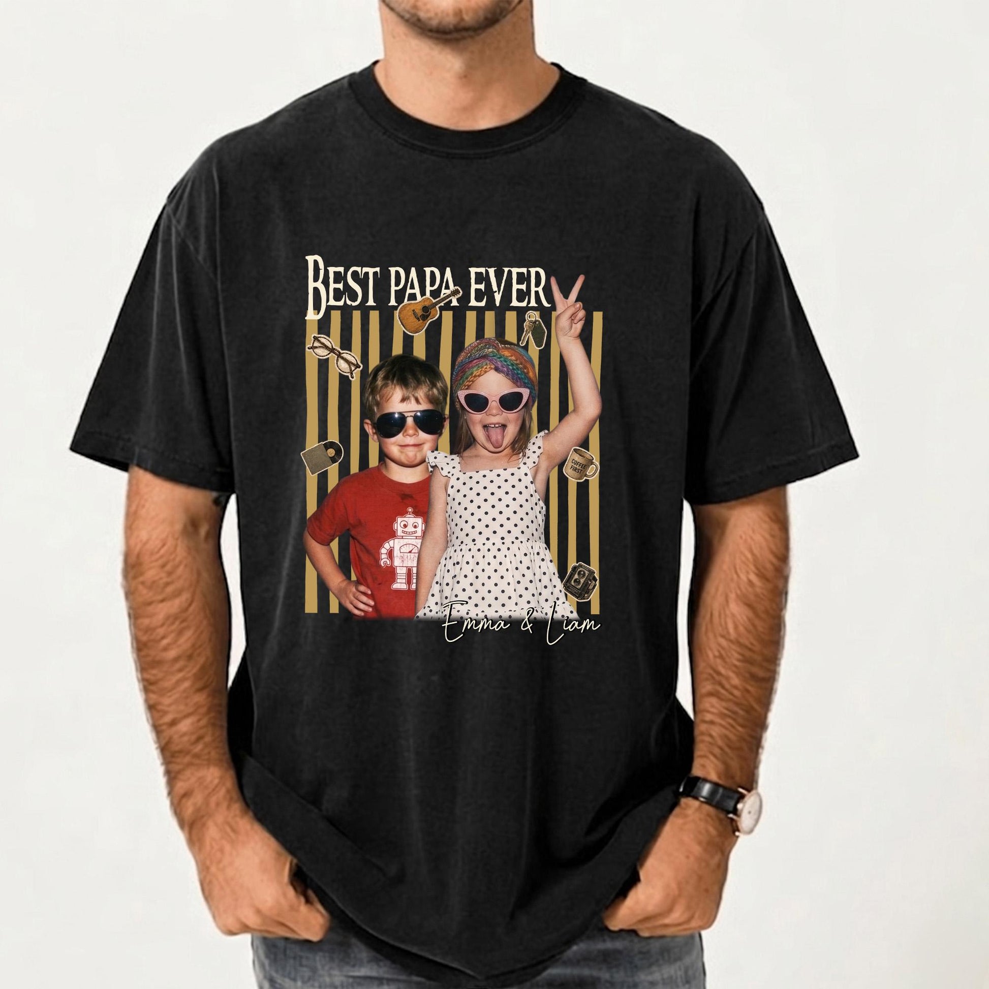 Custom Dad Shirt with Kids Photo, Fathers Day Shirts Gifts for Dad, Grandparent Gift