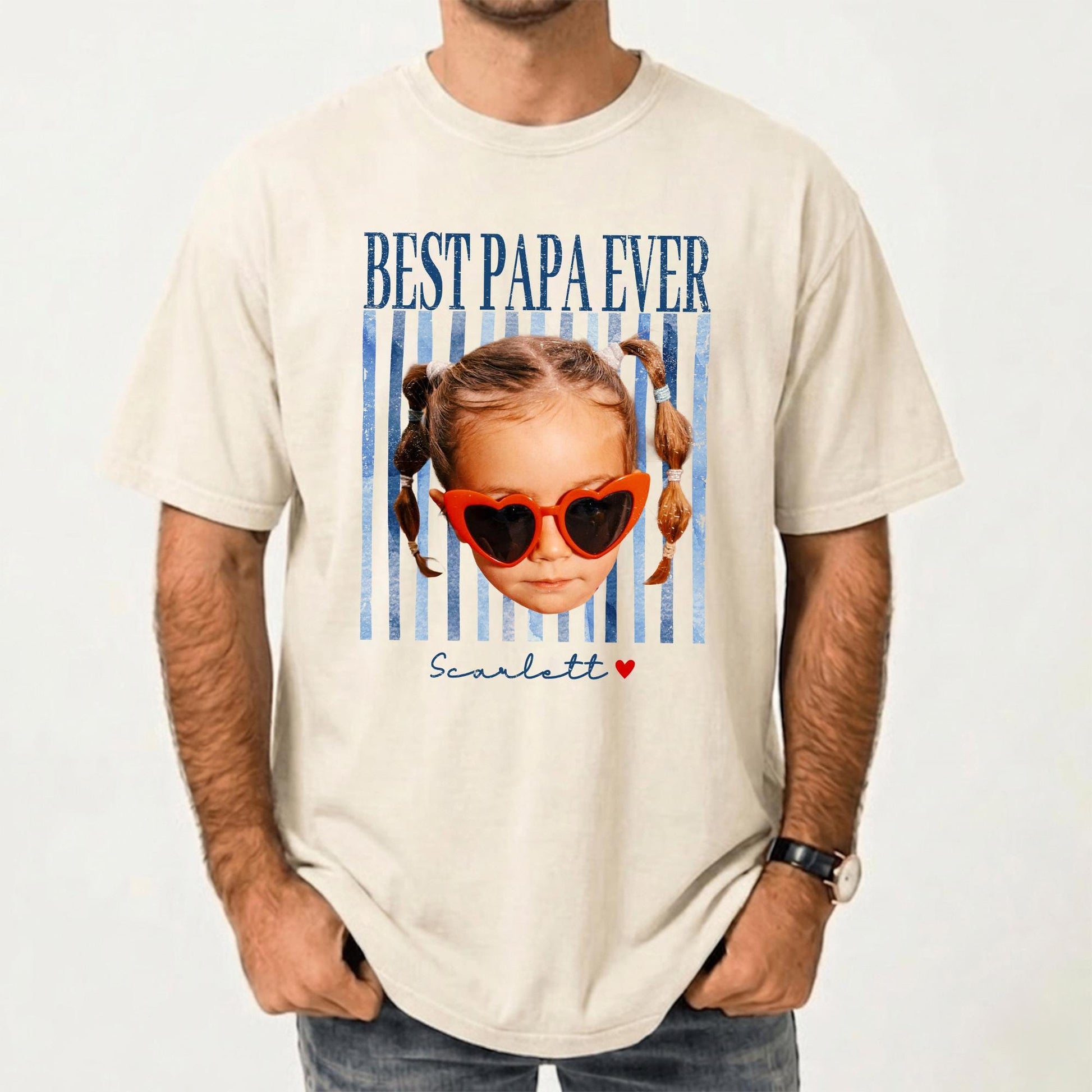 Custom New Dad Shirt, Photo Vintage First Fathers Day Shirt, Gift for First Time Dad