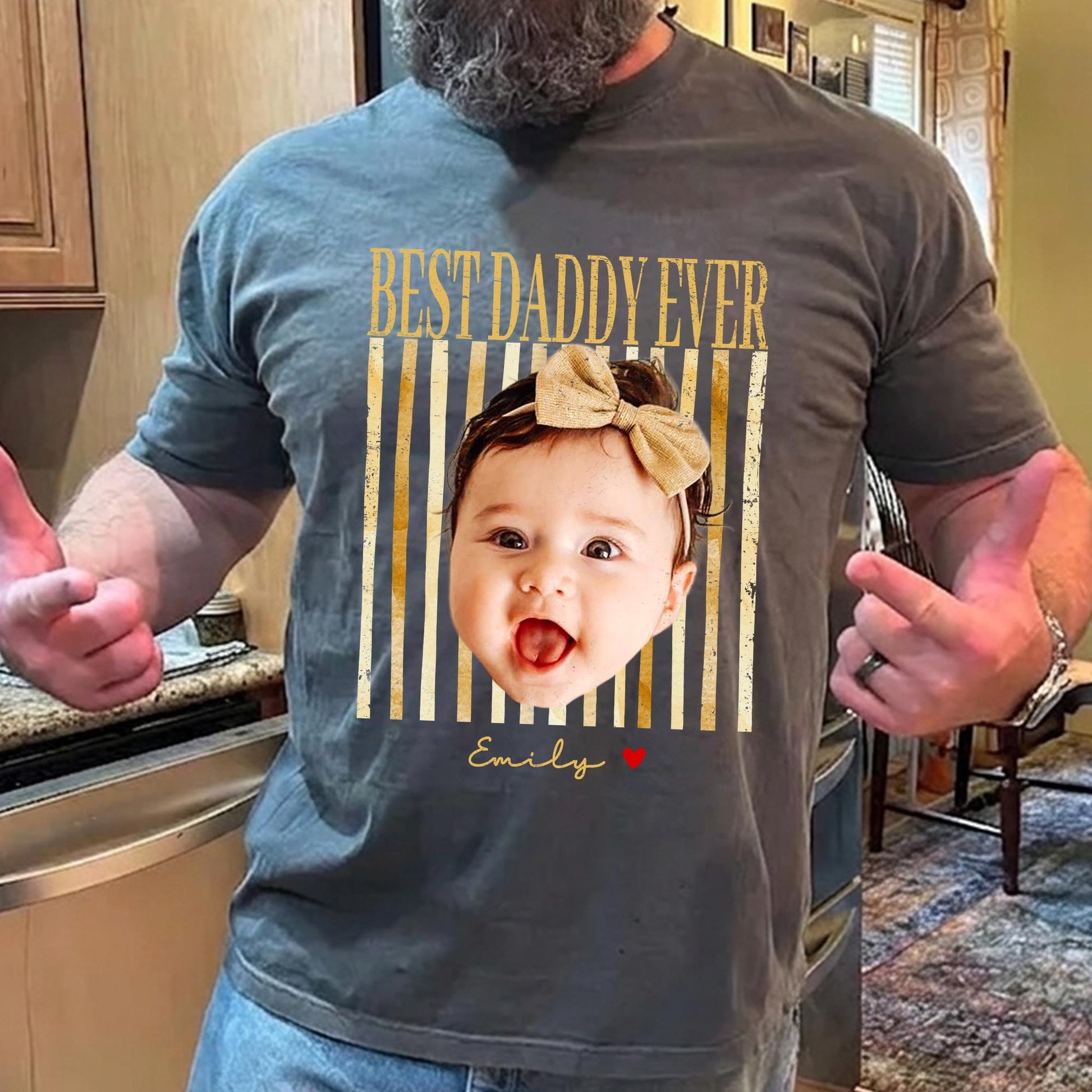 Custom New Dad Shirt, Photo Vintage First Fathers Day Shirt, Gift for First Time Dad