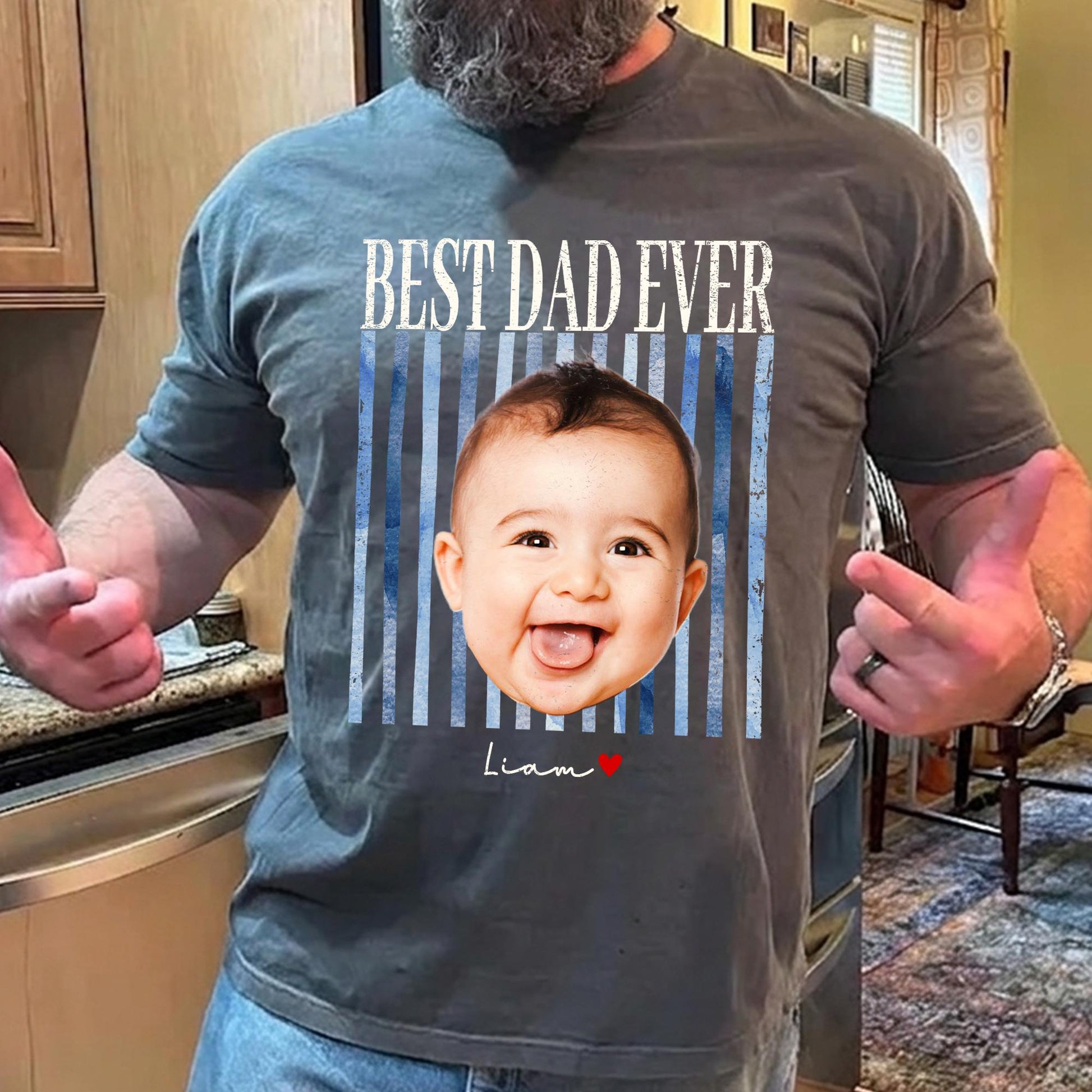Custom New Dad Shirt, Photo Vintage First Fathers Day Shirt, Gift for First Time Dad