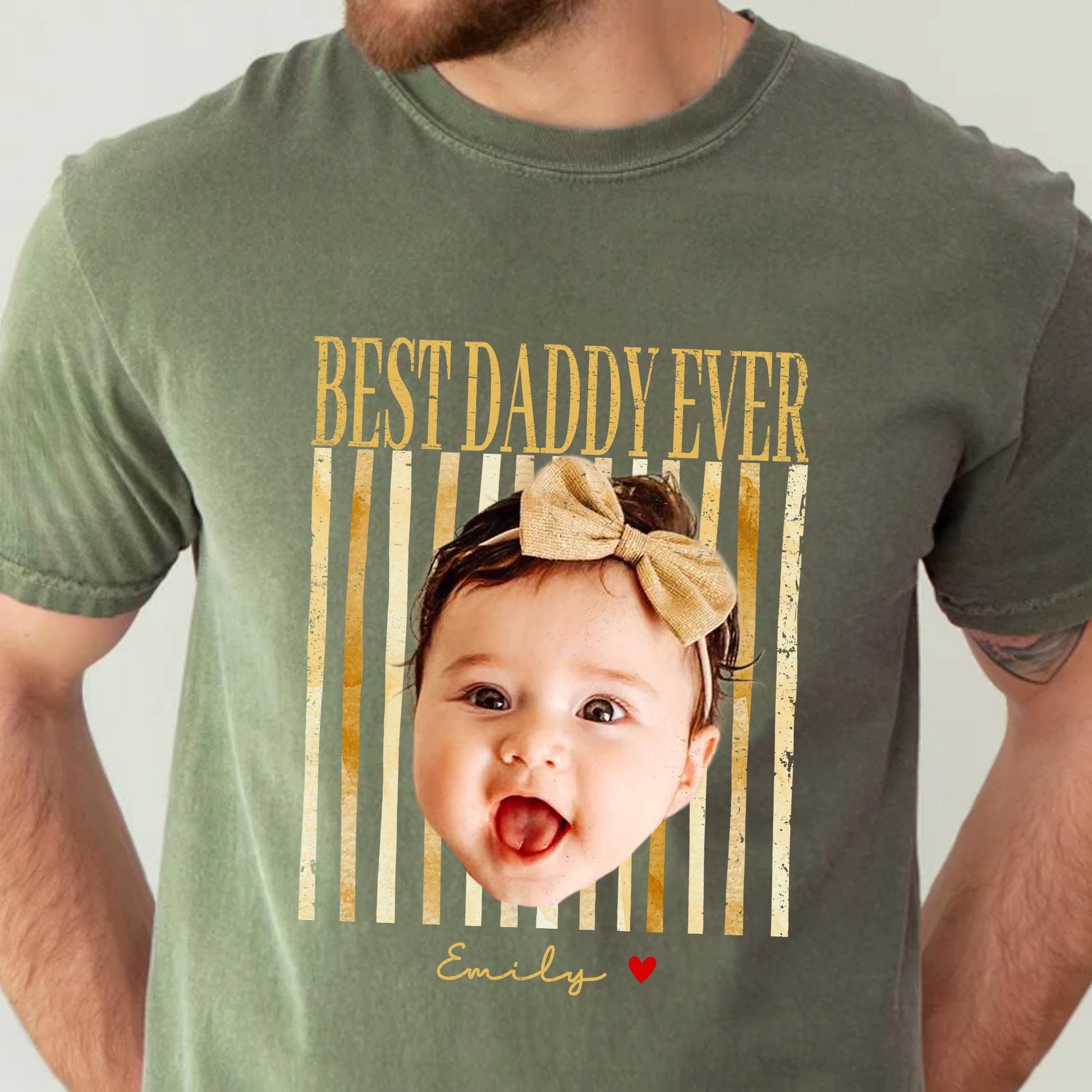 Custom New Dad Shirt, Photo Vintage First Fathers Day Shirt, Gift for First Time Dad