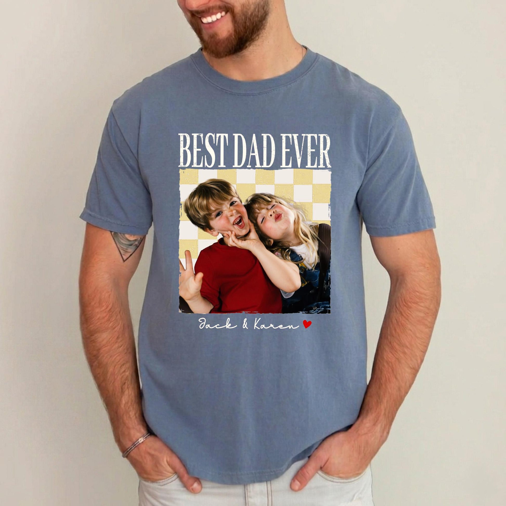 Custom Dad Shirt, Fathers Day Shirts Gifts for Dad, Personalized Vintage Photo Shirt, New Dad Gift