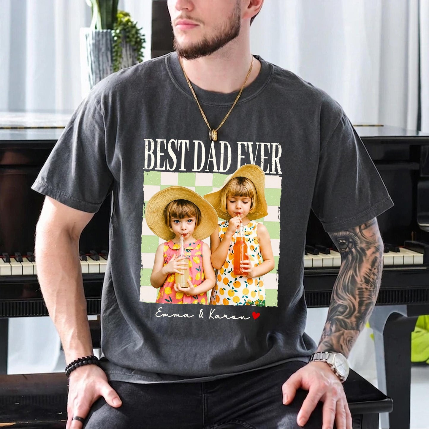 Custom Dad Shirt, Fathers Day Shirts Gifts for Dad, Personalized Vintage Photo Shirt, New Dad Gift