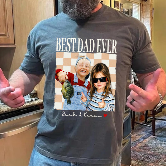Custom Dad Shirt, Fathers Day Shirts Gifts for Dad, Personalized Vintage Photo Shirt, New Dad Gift