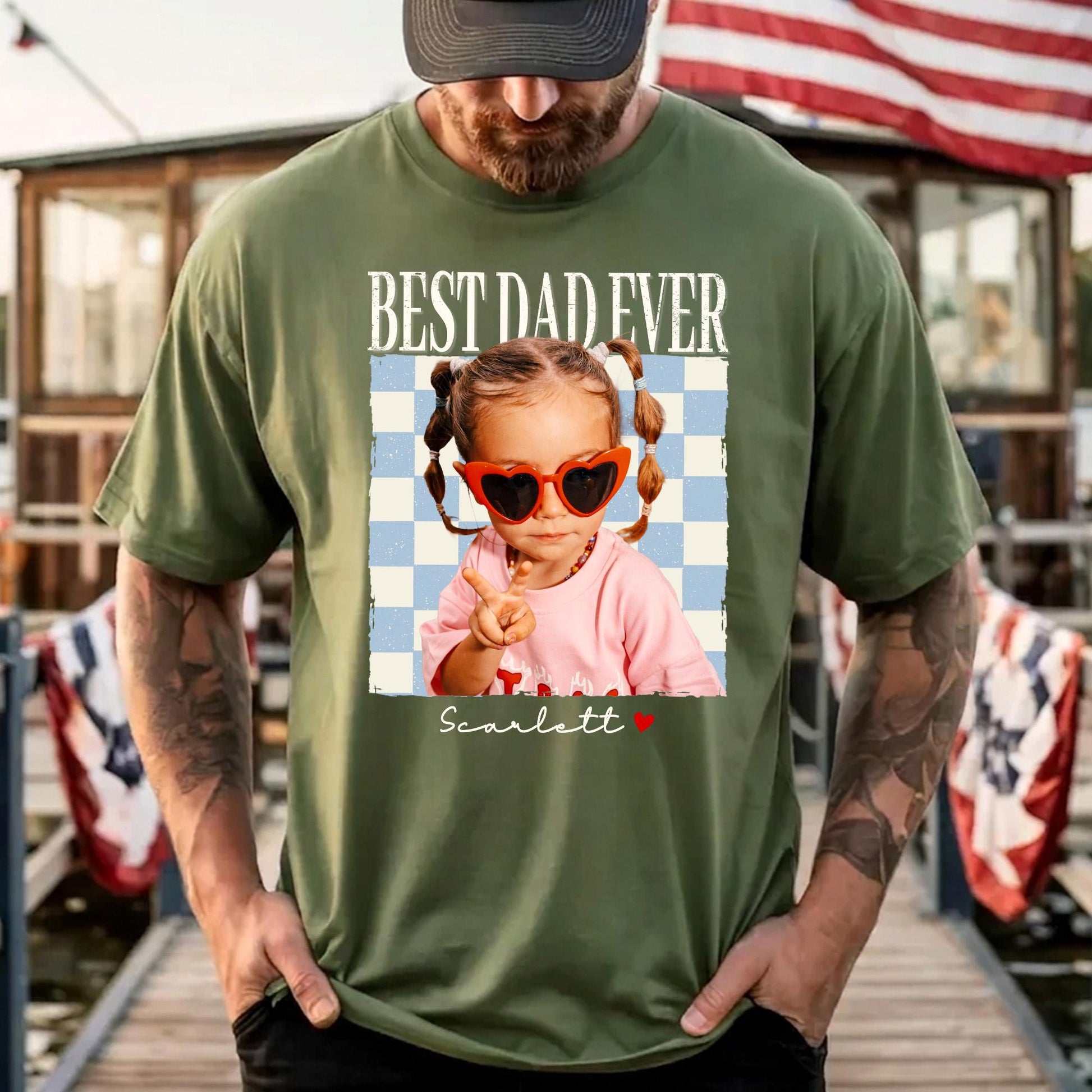 Custom Dad Shirt, Fathers Day Shirts Gifts for Dad, Personalized Vintage Photo Shirt, New Dad Gift