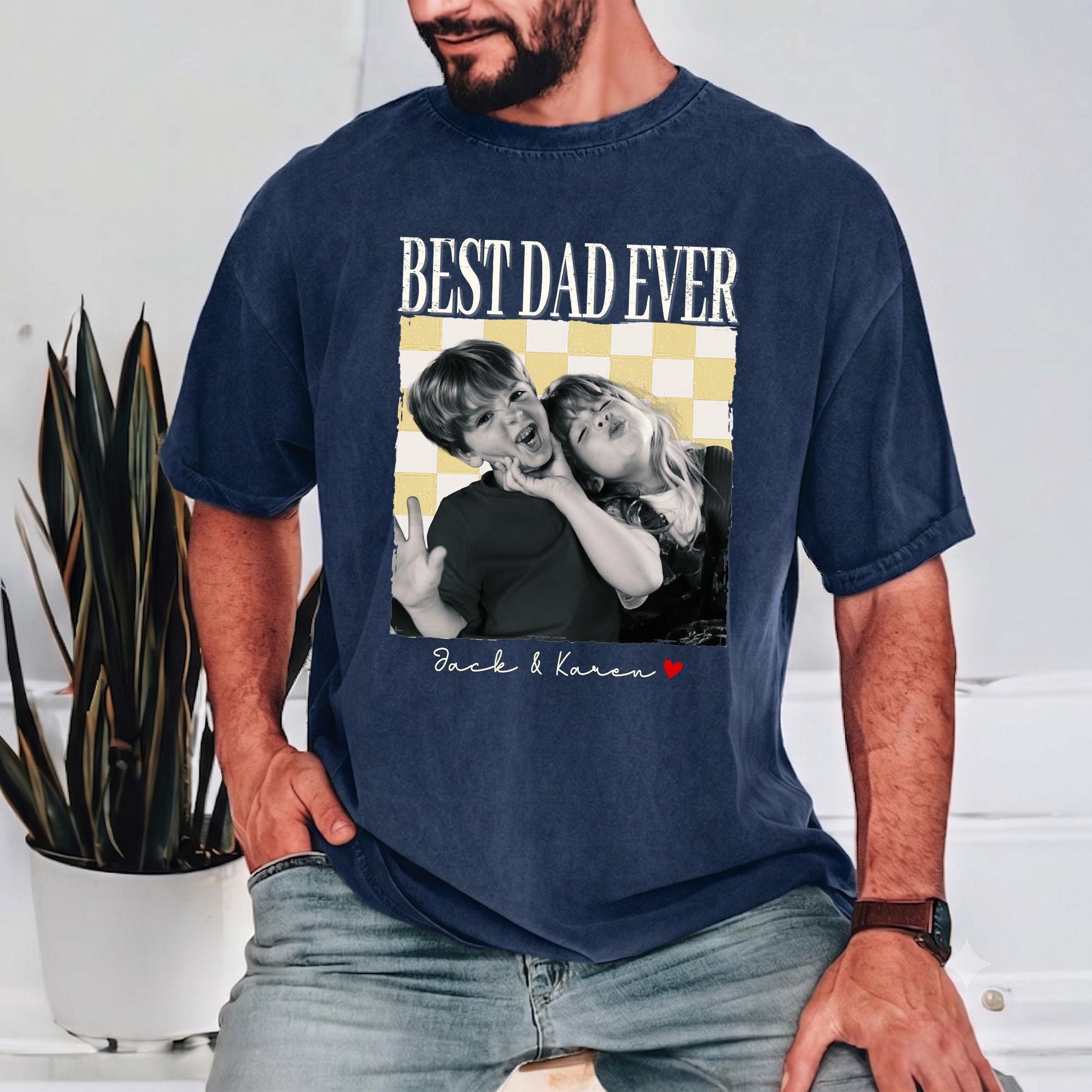 Custom Dad Shirt, Fathers Day Shirts Gifts for Dad, Personalized Vintage Photo Shirt, New Dad Gifts