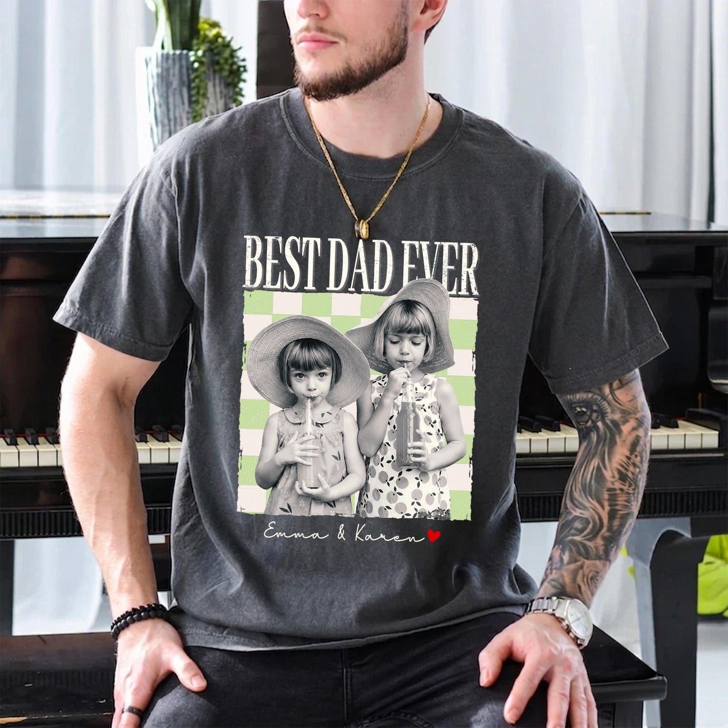 Custom Dad Shirt, Fathers Day Shirts Gifts for Dad, Personalized Vintage Photo Shirt, New Dad Gifts