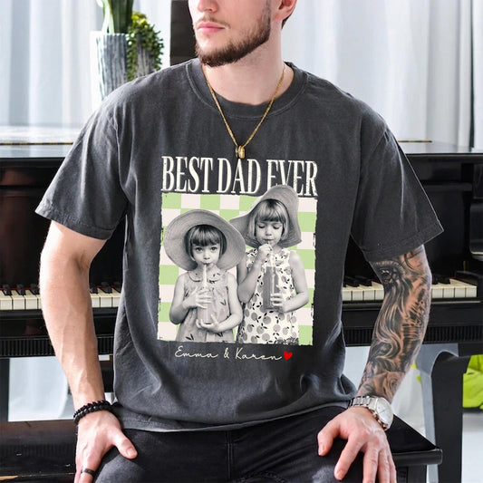 Custom Dad Shirt, Fathers Day Shirts Gifts for Dad, Personalized Vintage Photo Shirt, New Dad Gifts