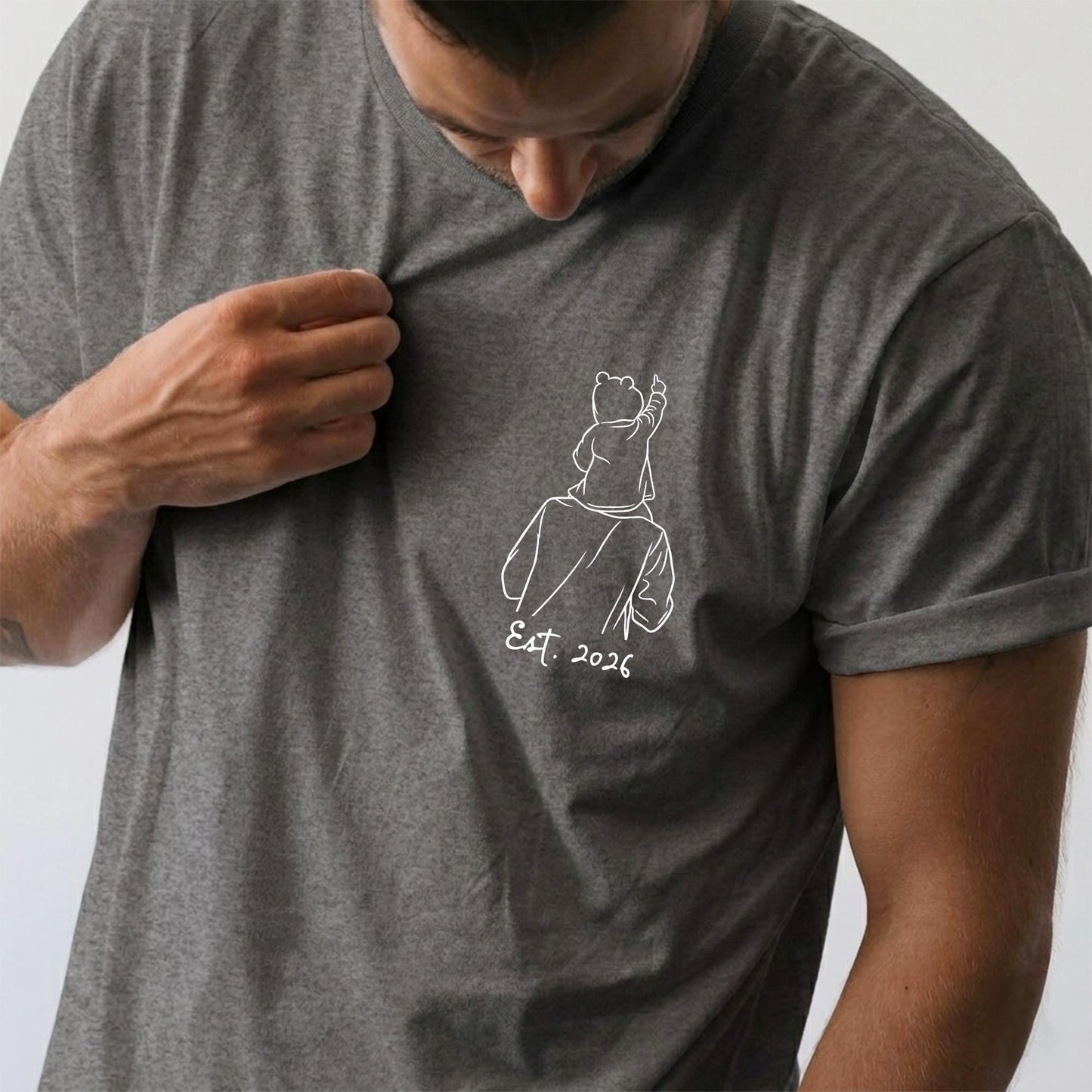 Personalized Dad Portrait Shirt: Line Art From Photo T-Shirt, Father's Day Shirt Gift for Husband, Dad Gift From Kid