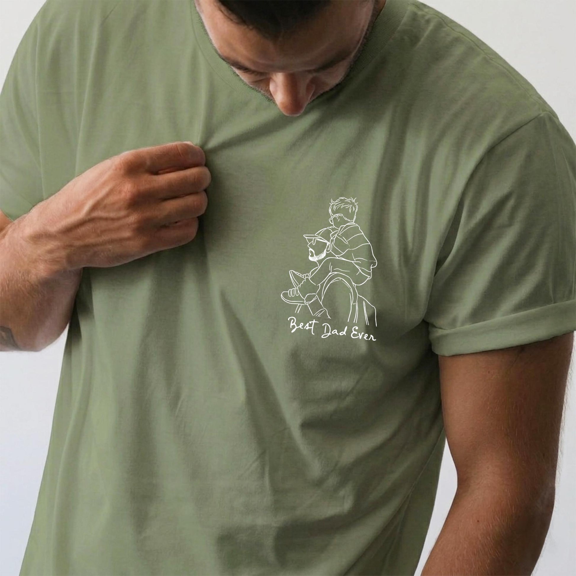 Personalized Dad Portrait Shirt: Line Art From Photo T-Shirt, Father's Day Shirt Gift for Husband, Dad Gift From Kid