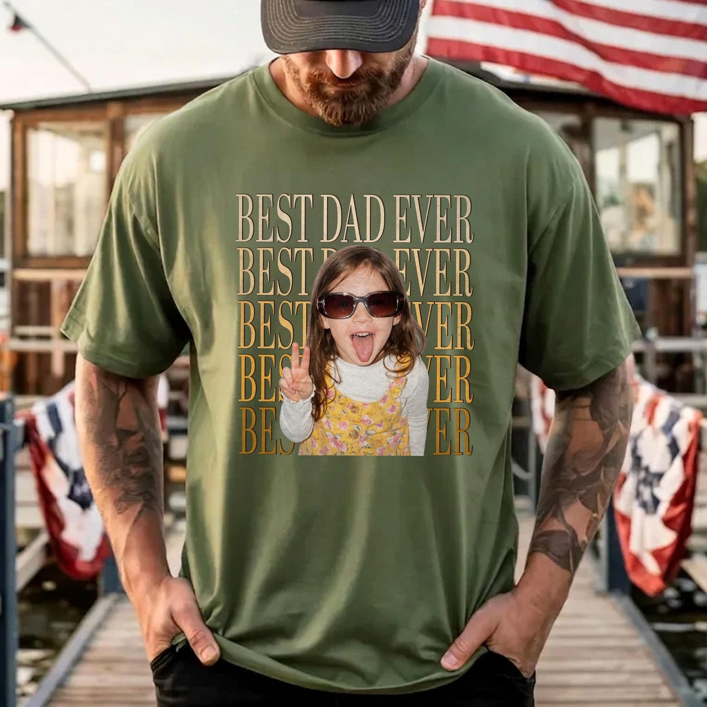Custom Dad Photo Shirt, Personalized Kid Photo Shirt Gift for Dad, Father's Day Shirt Gift From Kid, New Dad Shirt