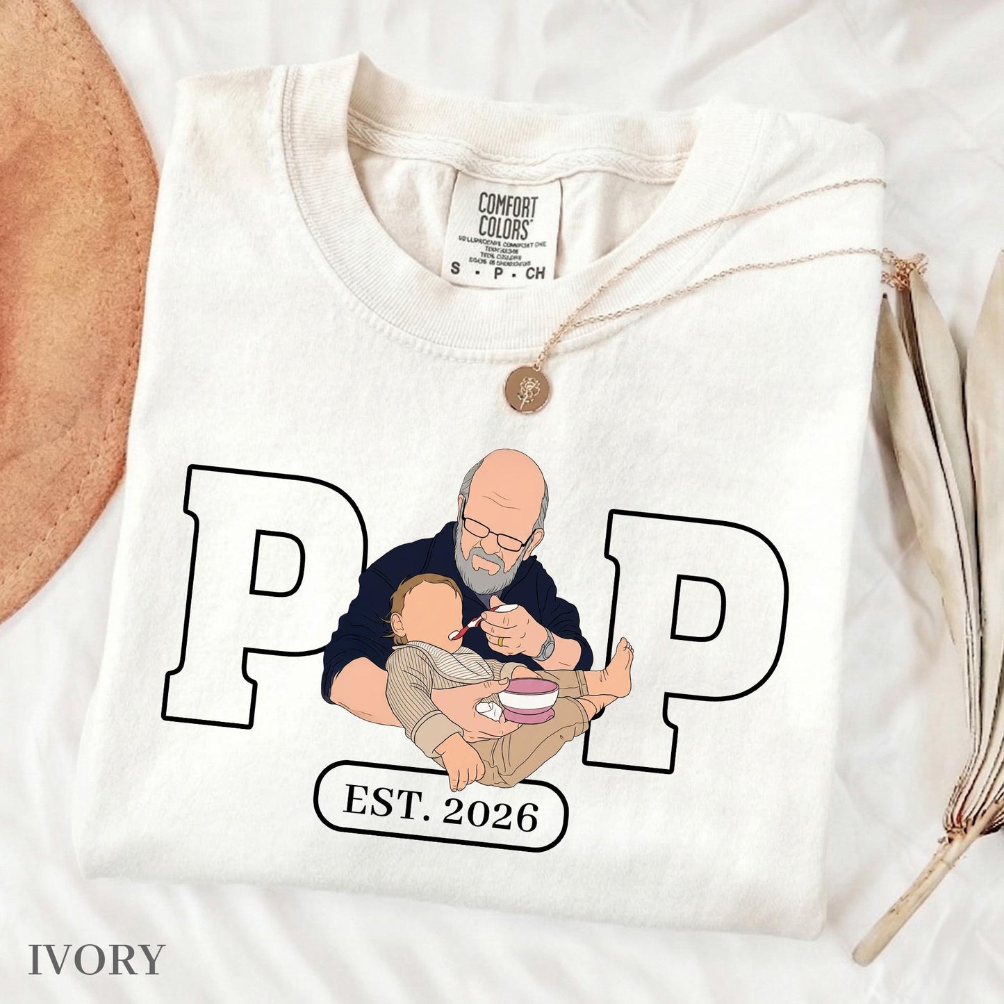 Custom Grandpa Shirt, Pop Shirt With Kid Photo, New Grandfather T-Shirt, Fathers Day Shirt Gift for Dad, Grandad Gift from New Baby