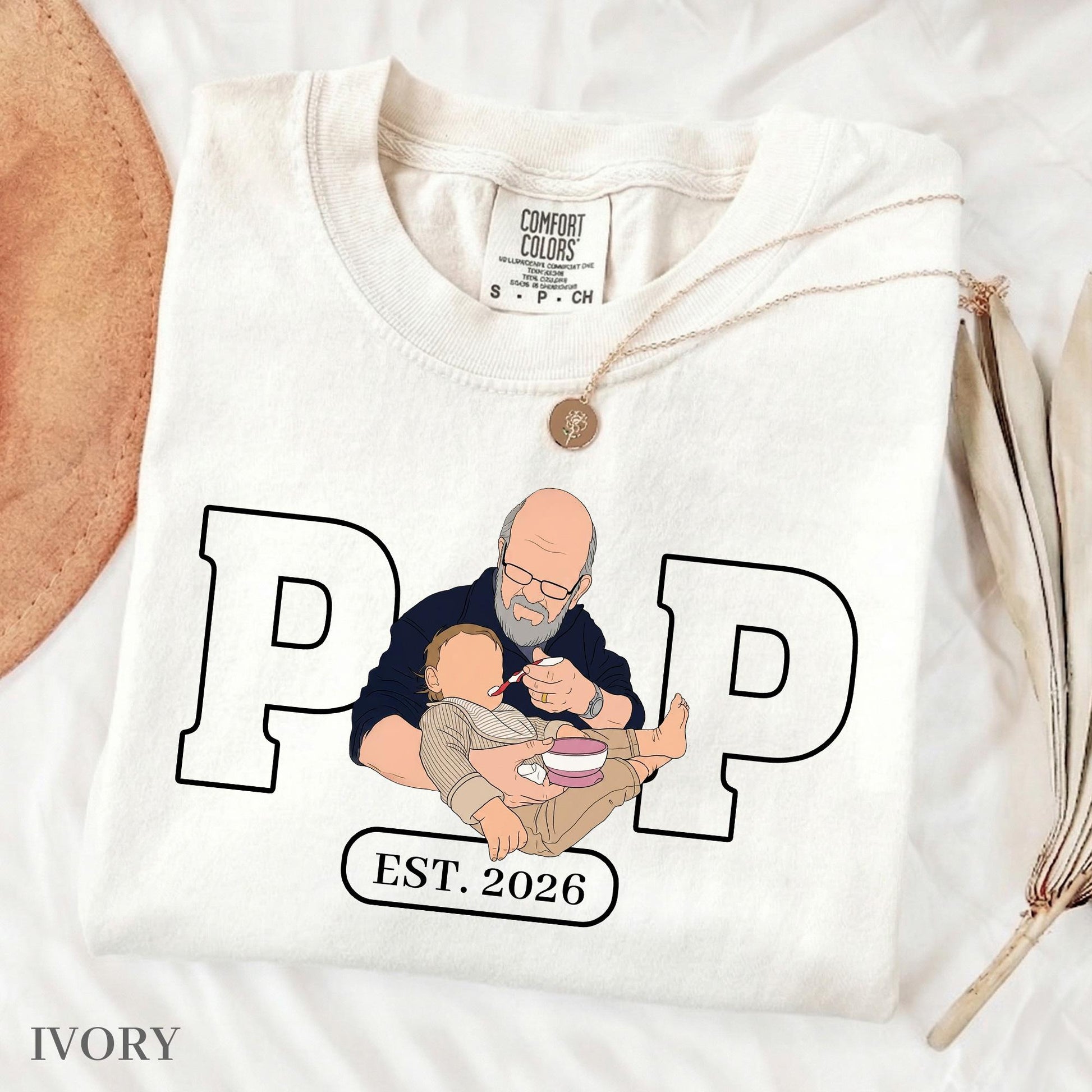 Custom Grandpa Shirt, Pop Shirt With Kid Photo, New Grandfather T-Shirt, Fathers Day Shirt Gift for Dad, Grandad Gift from New Baby