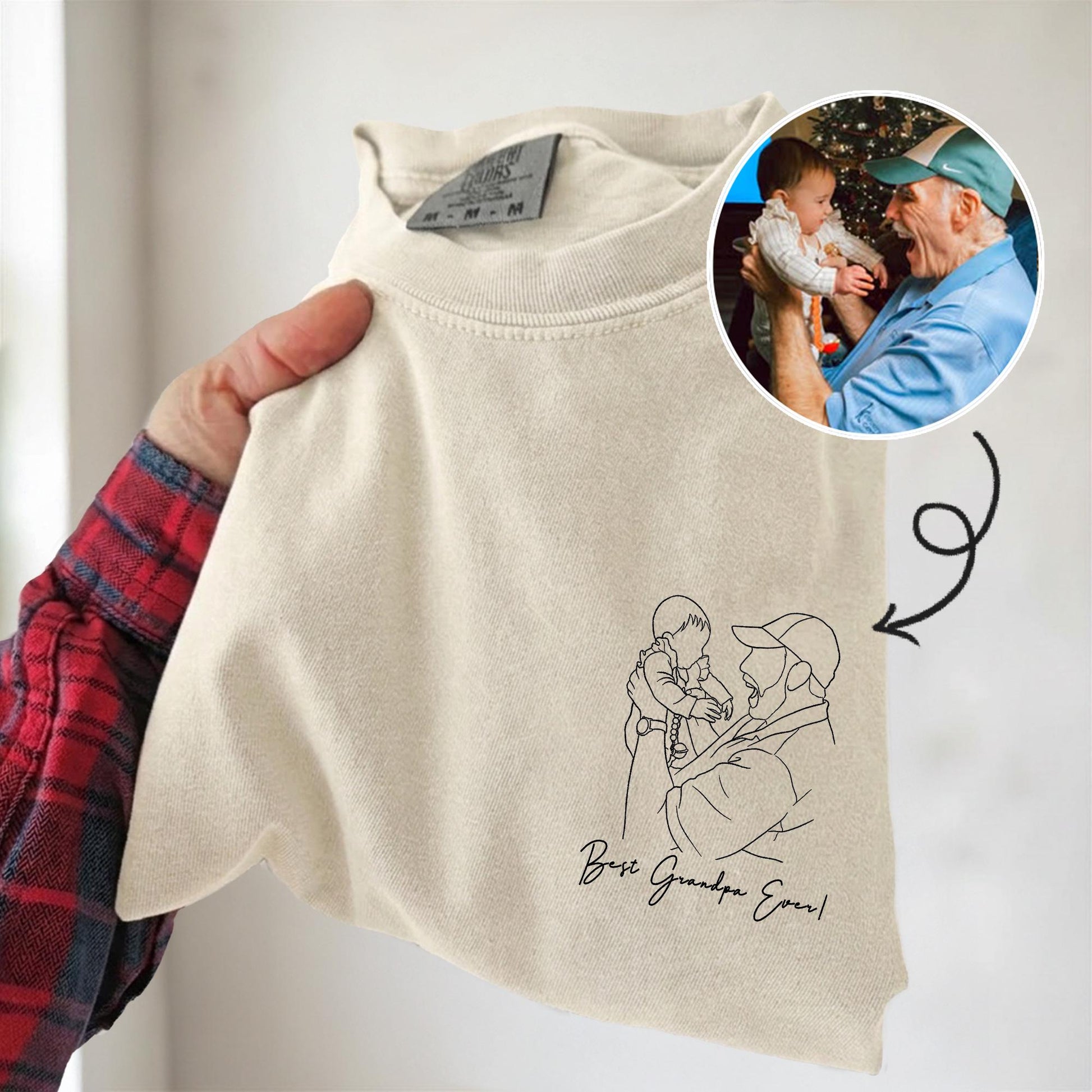 Personalized Grandpa Shirt, Custom Grandpa Photo T-Shirt, Father's Day Gift for Dad, Grandfather Birthday Gift from New Baby