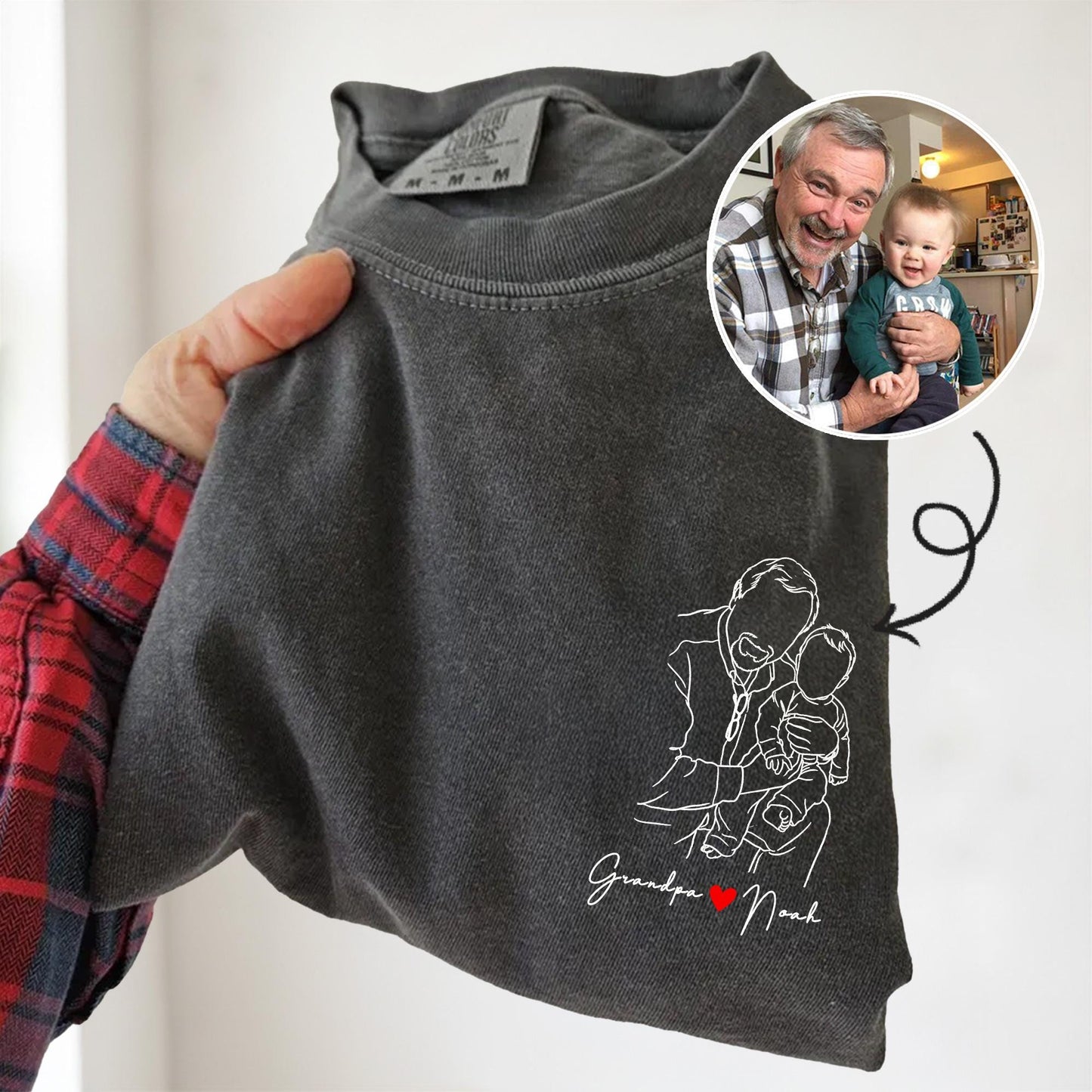 Personalized Grandpa Shirt, Custom Grandpa Photo T-Shirt, Father's Day Gift for Dad, Grandfather Birthday Gift from New Baby