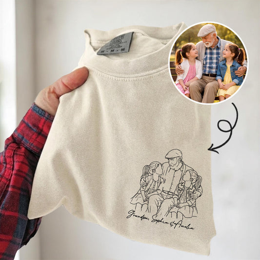 Personalized Grandpa Shirt, Grandfather Shirt Gift from Grandkids, Custom Photo Grandpa Portrait