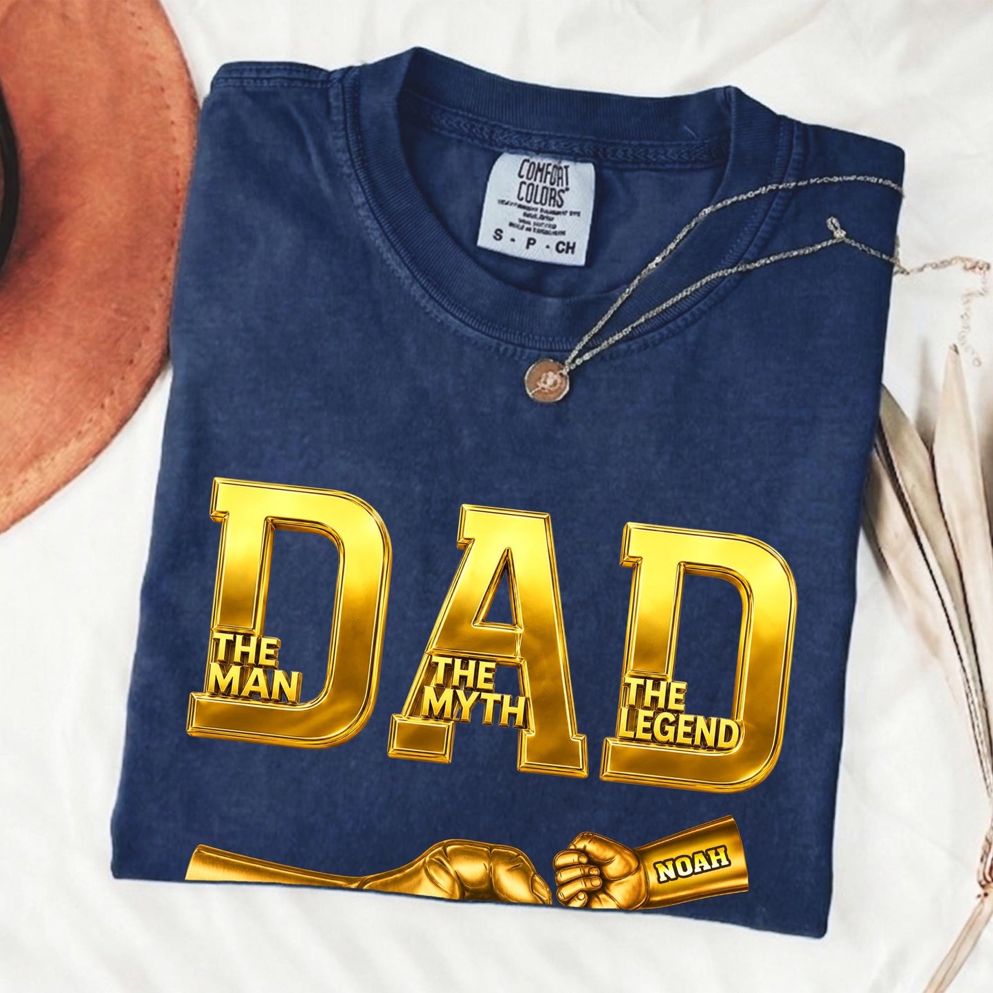 Custom Dad Shirt with Kids Names, Fist Bump Fathers Day Shirt Gifts for Dad, Gift for Husband