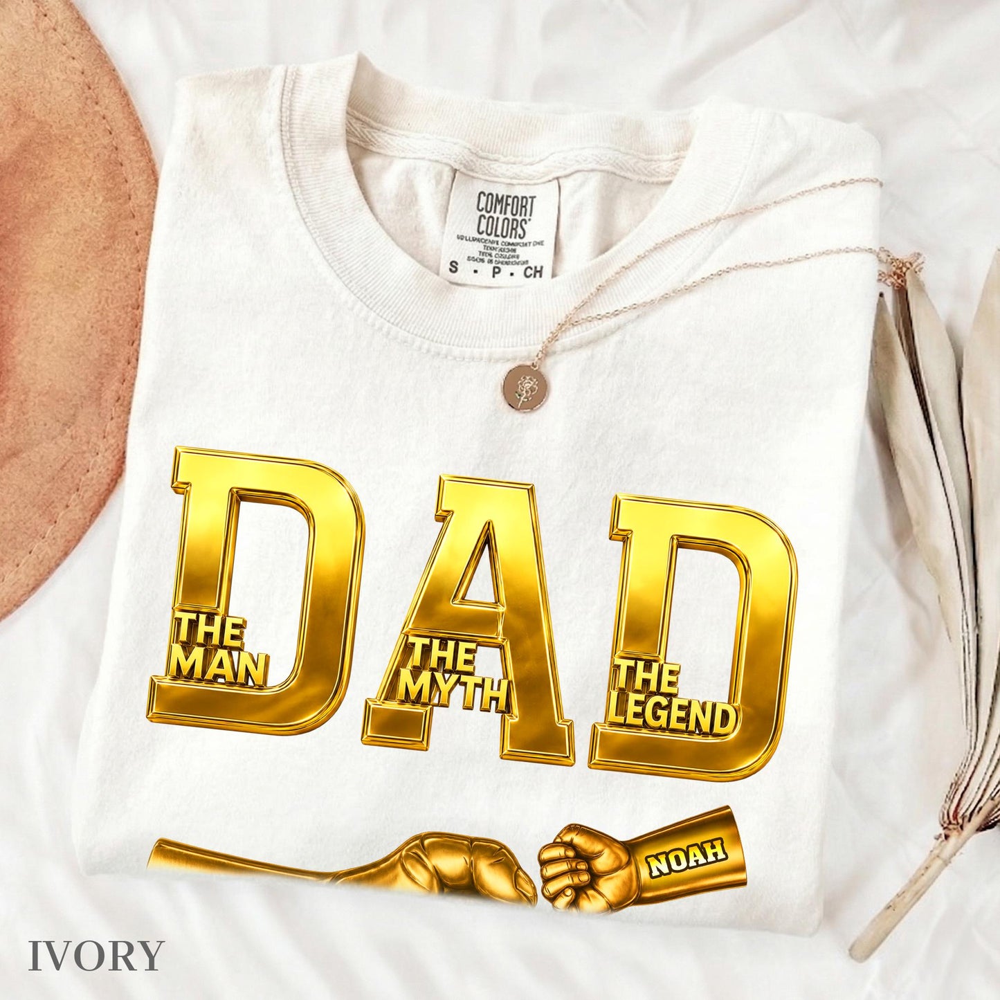 Custom Dad Shirt with Kids Names, Fist Bump Fathers Day Shirt Gifts for Dad, Gift for Husband