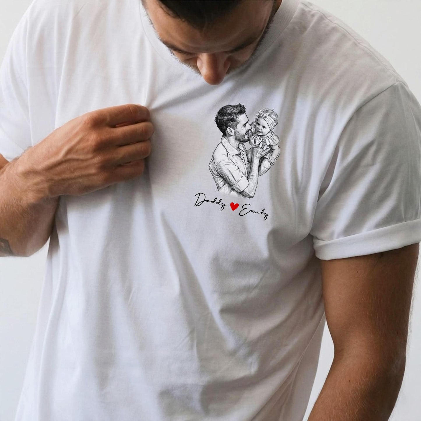 Custom Dad Shirt, Fathers Day Photo Shirt Gifts for Dad, Personalized Dad Portrait Shirt, Gifts for Husband