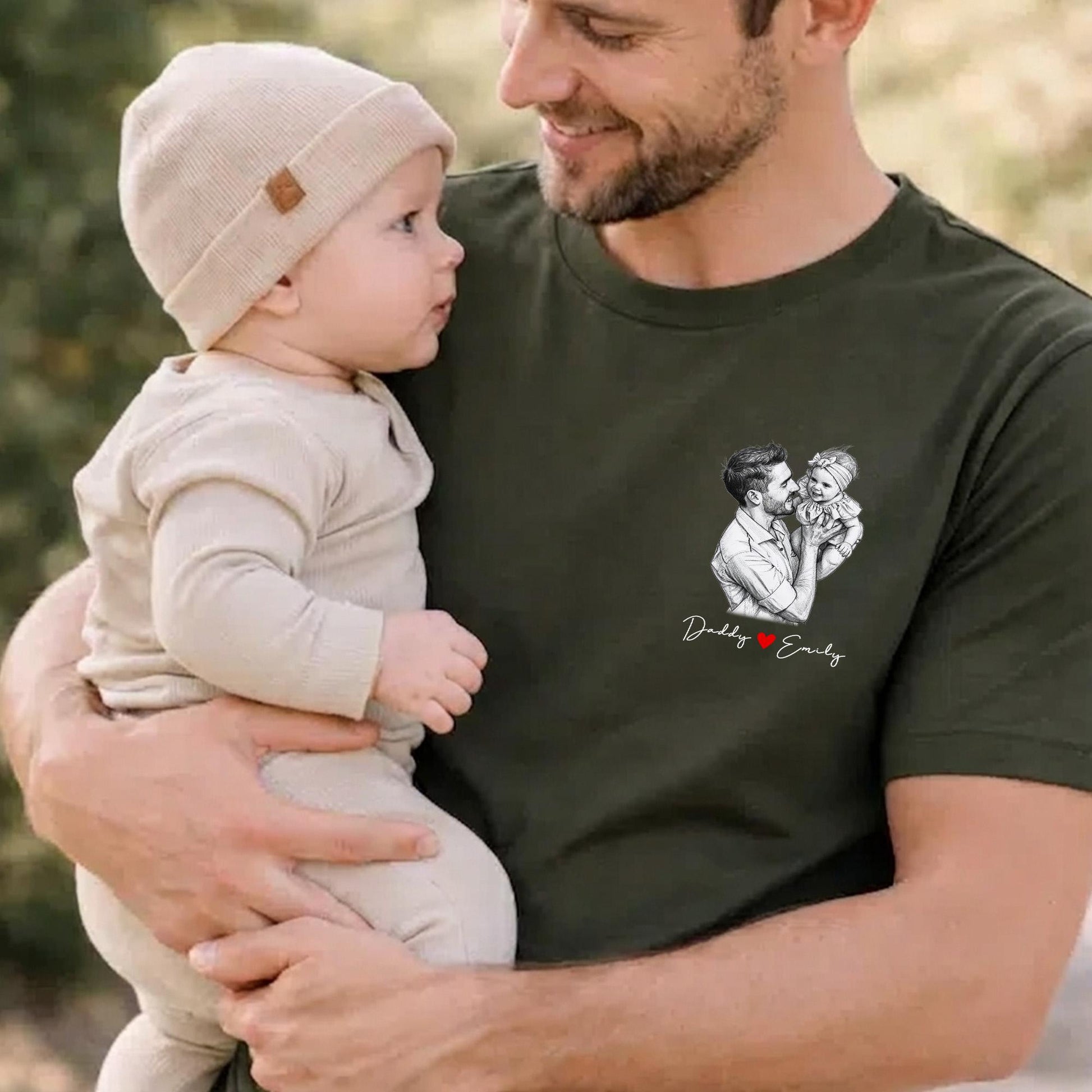 Custom Dad Shirt, Fathers Day Photo Shirt Gifts for Dad, Personalized Dad Portrait Shirt, Gifts for Husband