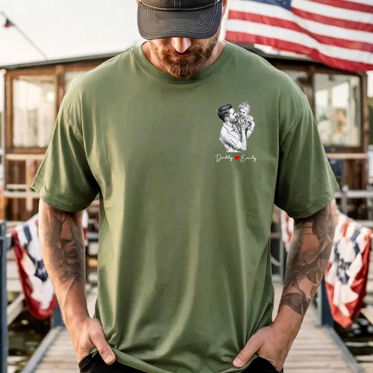 Custom Dad Shirt, Fathers Day Photo Shirt Gifts for Dad, Personalized Dad Portrait Shirt, Gifts for Husband