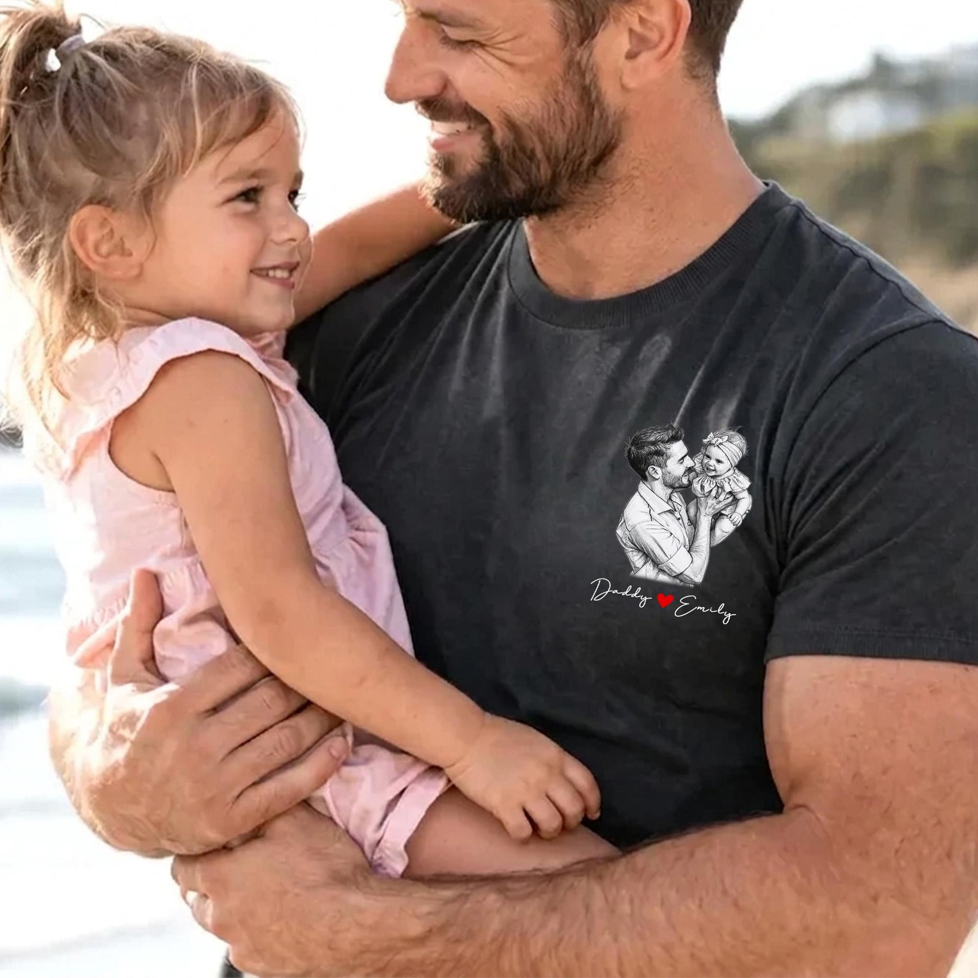 Custom Dad Shirt, Fathers Day Photo Shirt Gifts for Dad, Personalized Dad Portrait Shirt, Gifts for Husband