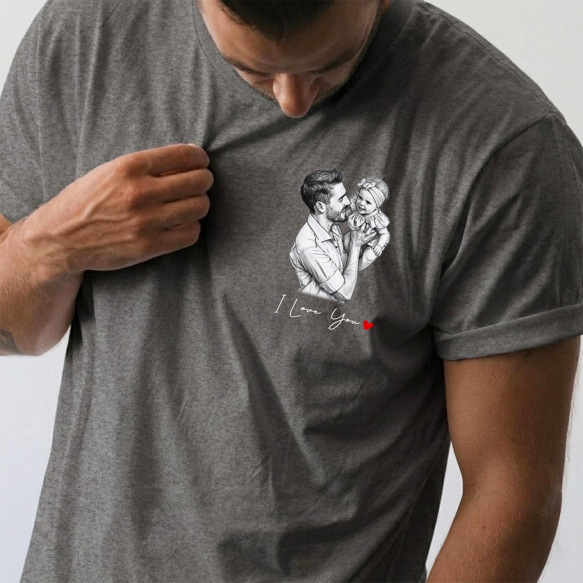 Custom Dad Shirt, Fathers Day Photo Shirt Gifts for Dad, Personalized Dad Portrait Shirt, Gifts for Husband