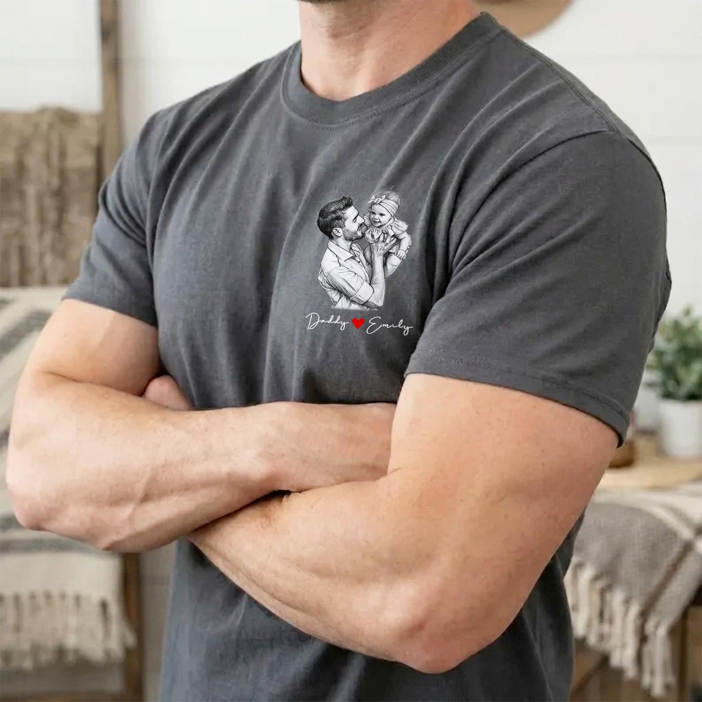 Custom Dad Shirt, Fathers Day Photo Shirt Gifts for Dad, Personalized Dad Portrait Shirt, Gifts for Husband