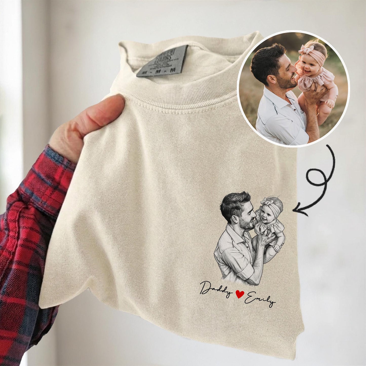 Custom Dad Shirt, Fathers Day Photo Shirt Gifts for Dad, Personalized Dad Portrait Shirt, Gifts for Husband