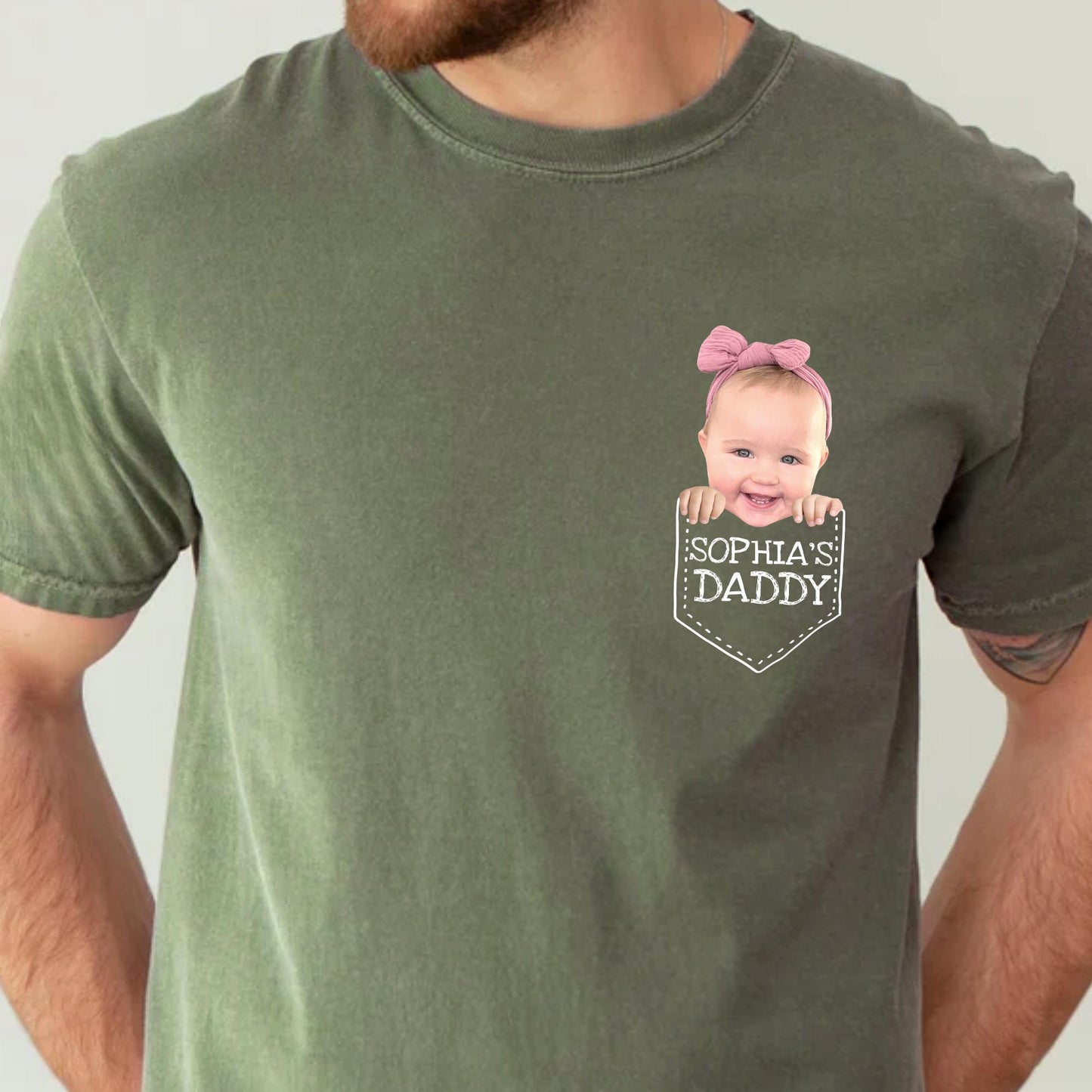 Custom Dad Shirt, Baby Face Photo Dad Shirt, Father's Day Shirt Gift for Husband, Funny Gift for New Dad