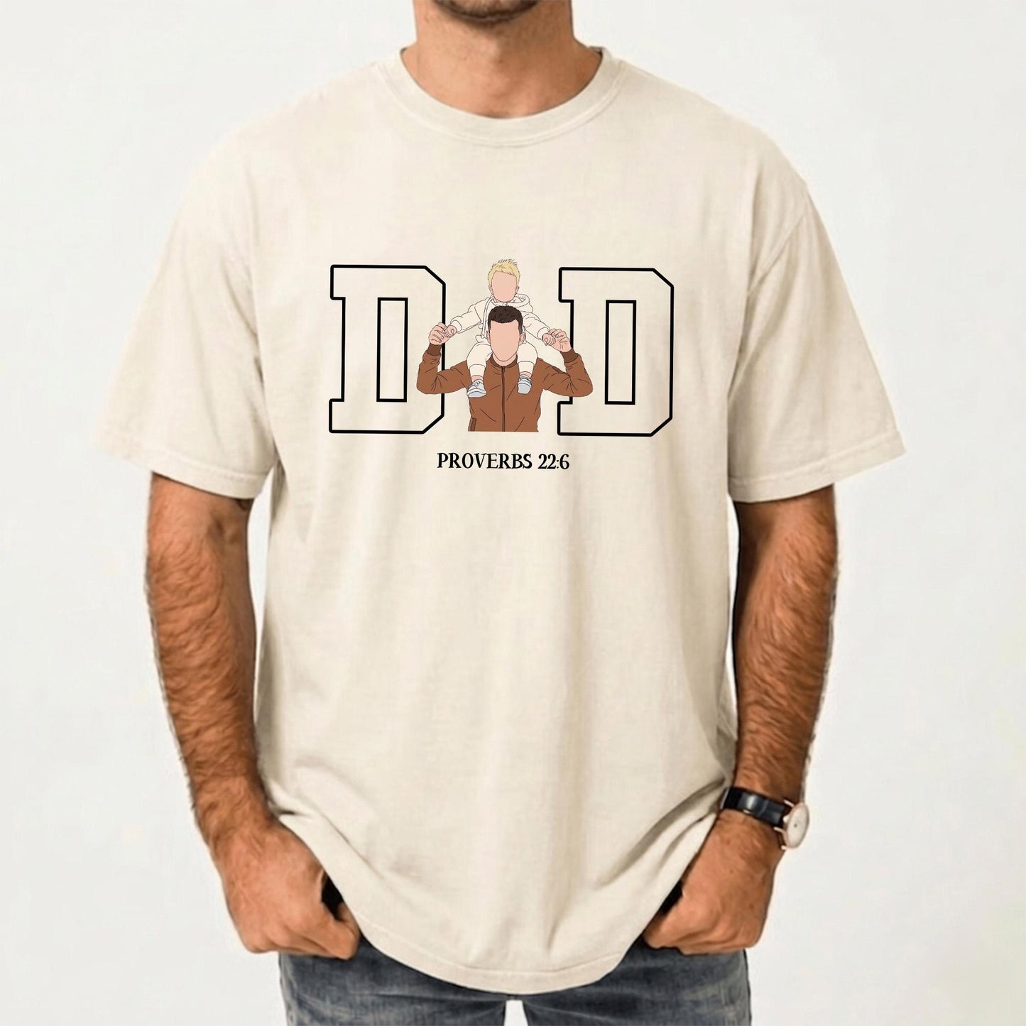 Custom Dad Shirt, Dad Portrait From Photo T-Shirt, Fathers Day Gift for Dad Christian, Dad Birthday Gift