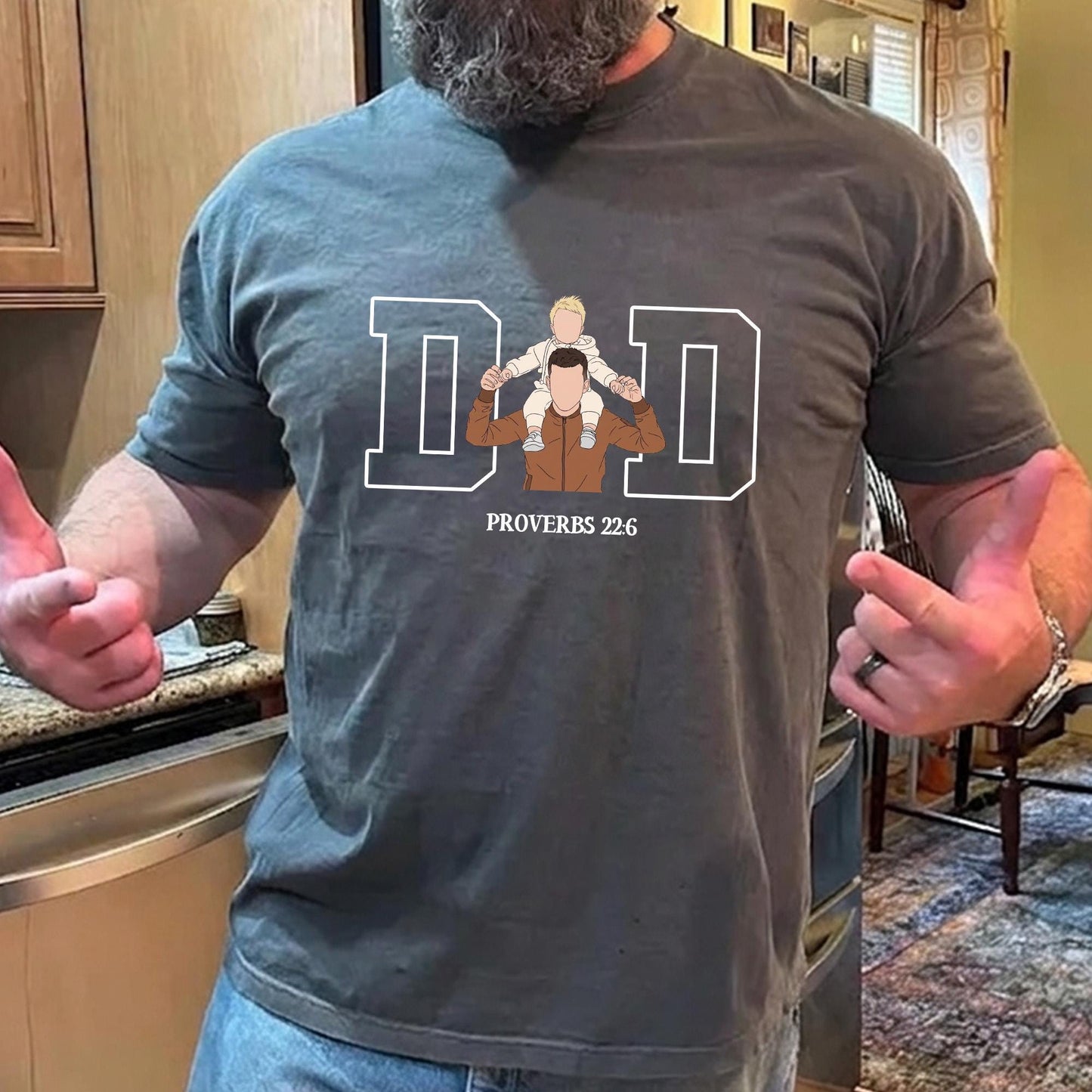 Custom Dad Shirt, Dad Portrait From Photo T-Shirt, Fathers Day Gift for Dad Christian, Dad Birthday Gift