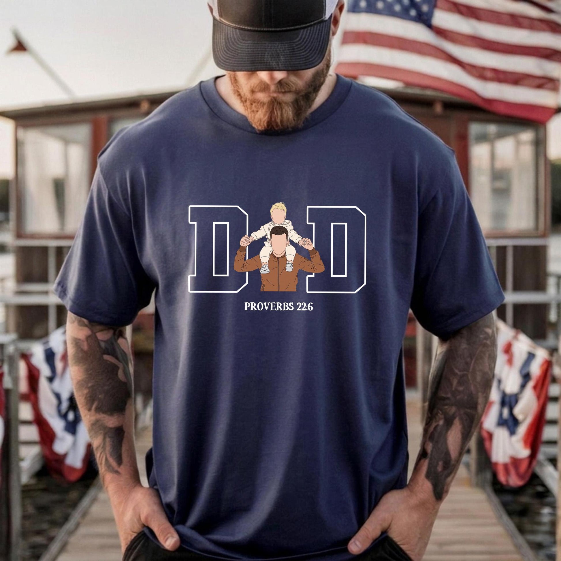 Custom Dad Shirt, Dad Portrait From Photo T-Shirt, Fathers Day Gift for Dad Christian, Dad Birthday Gift