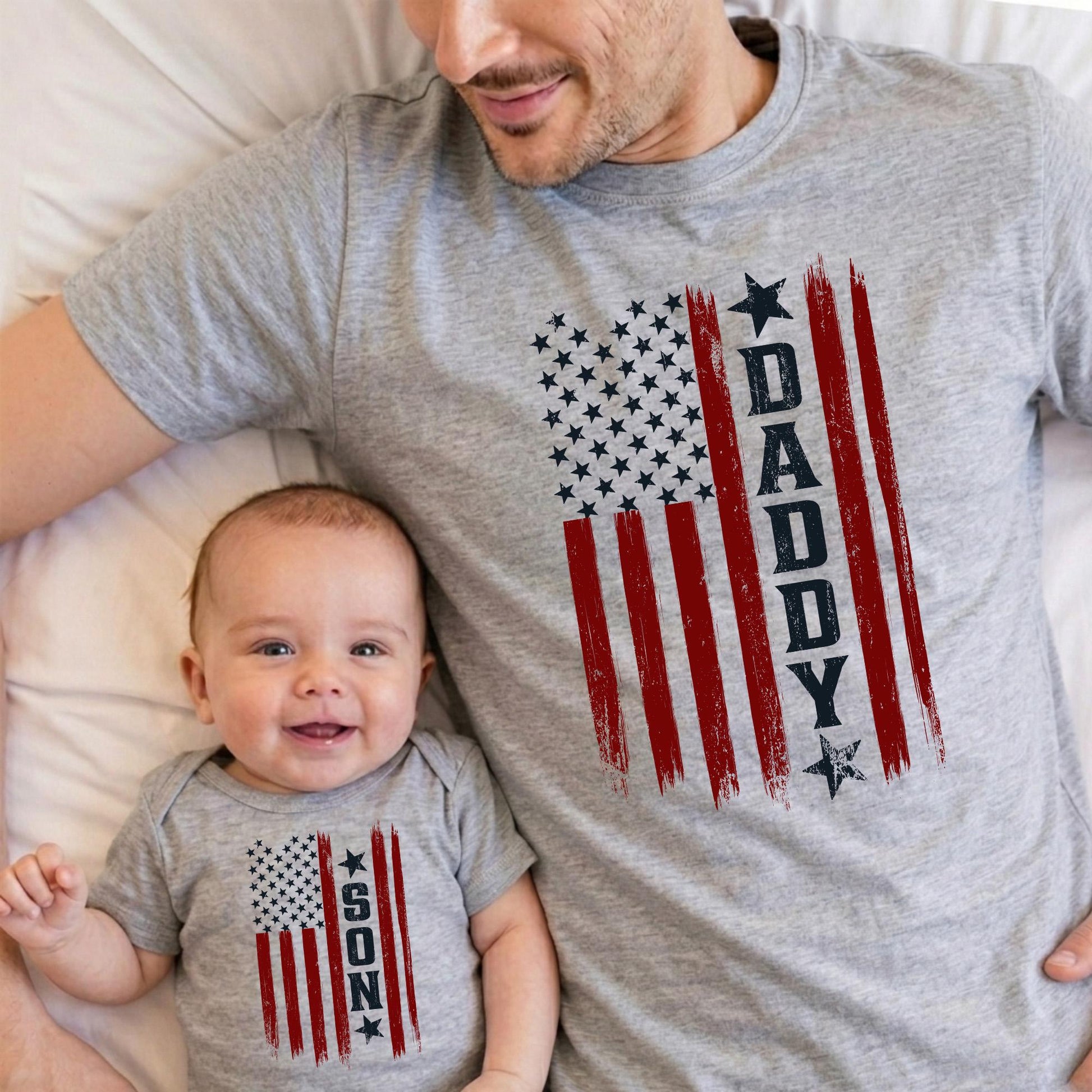Personalized Daddy and Daughter America Shirt, America Flag Matching T-Shirt, Father's Day Shirt Gift for Husband