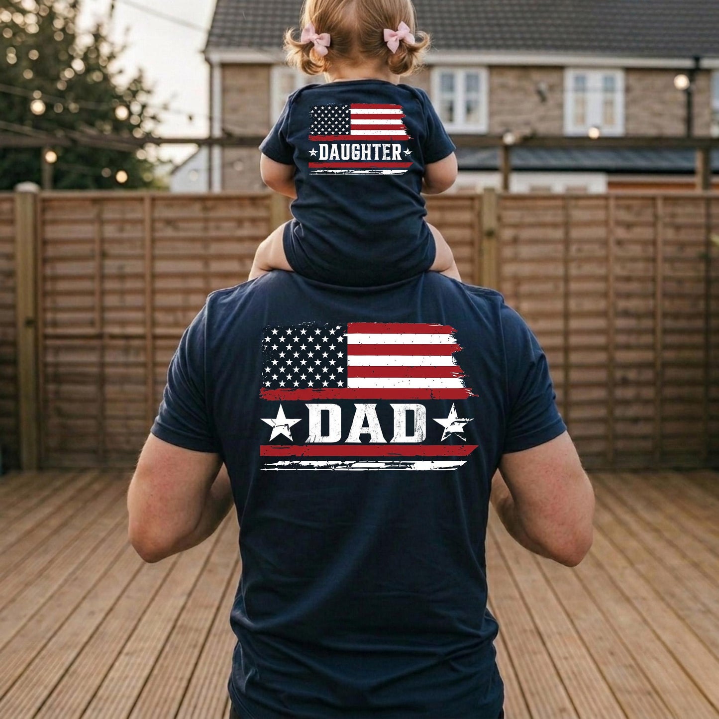 Personalized Dad and Son America Shirt, Custom Dad Shirt Father's Day Gift for Husband, 4th of July Shirt, Matching Dad and Baby Tee