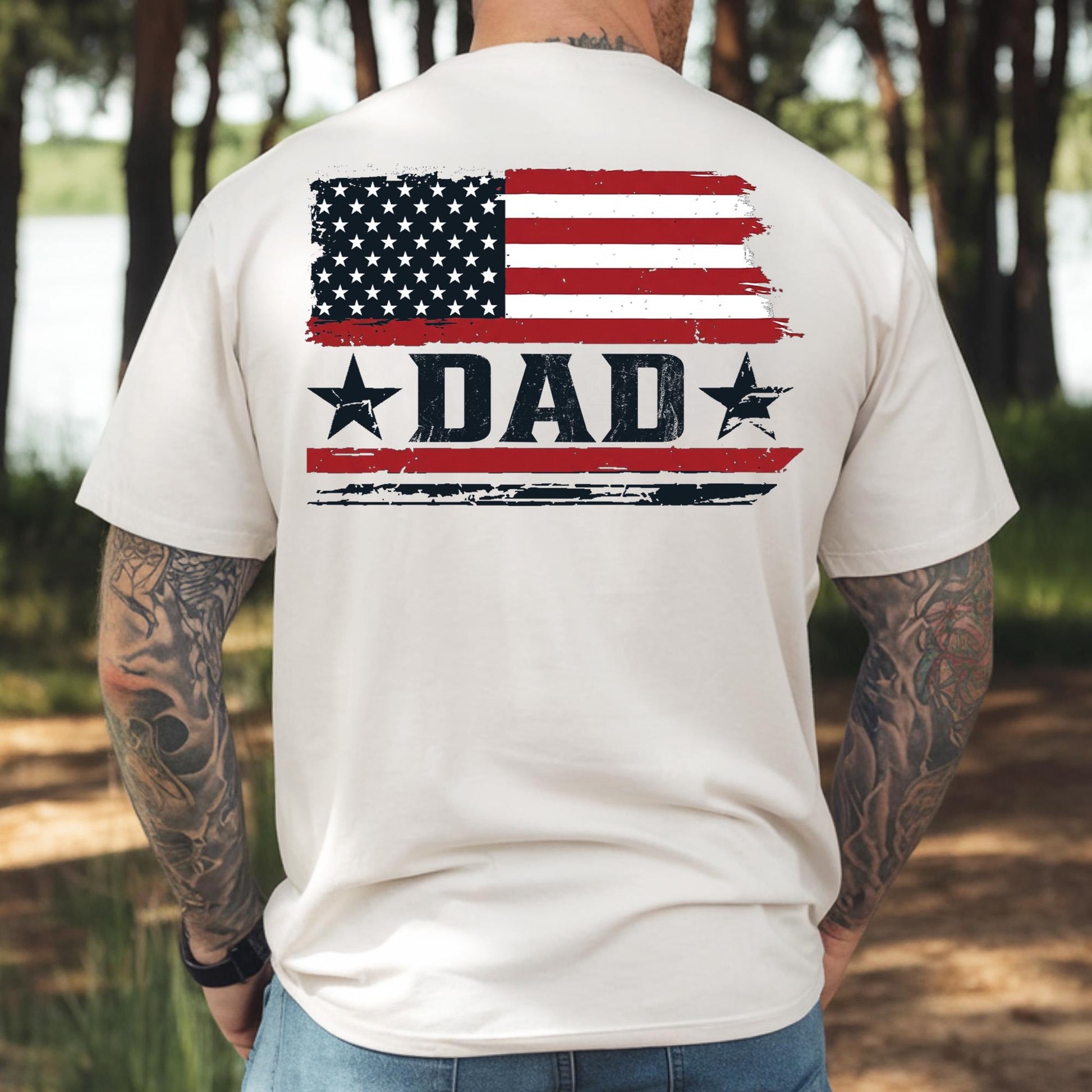 Personalized Dad and Son America Shirt, Custom Dad Shirt Father's Day Gift for Husband, 4th of July Shirt, Matching Dad and Baby Tee
