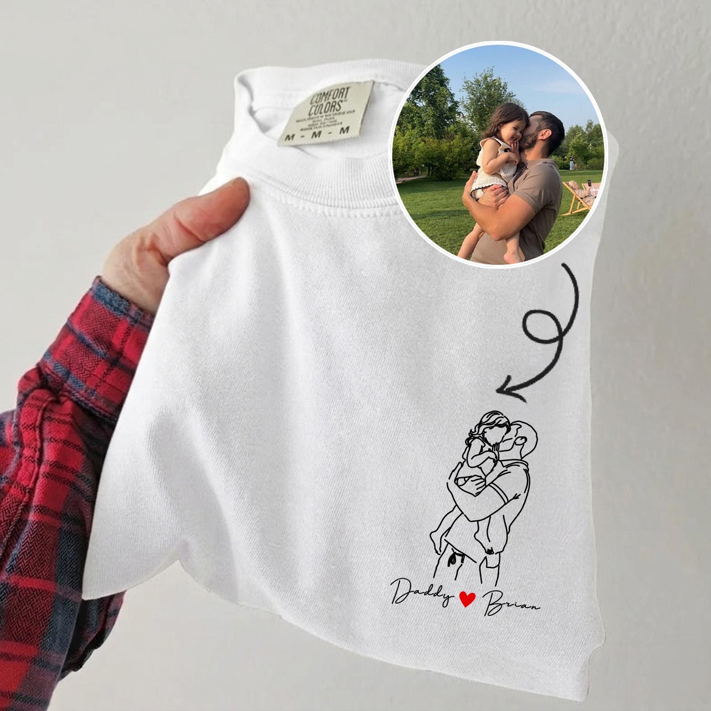 Custom Dad Shirt, Father's Day Shirt Gift for Husband, Custom Photo Outline Gift for Dad, New Dad T-Shirt
