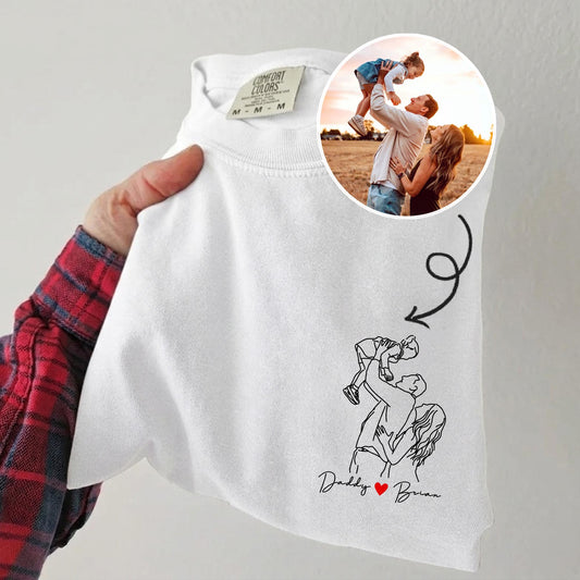 Custom Dad Photo Fathers Day Shirt, Personalized Dad Portrait Shirt, Father's Day Gift for Dad, Husband Birthday Gift Family Photo Shirt